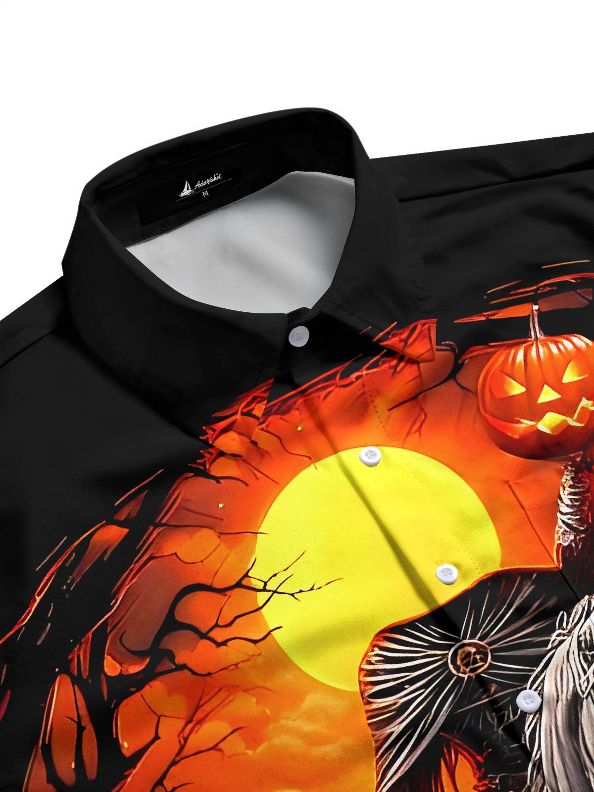 Halloween Men's Pocket Long Sleeve Shirts