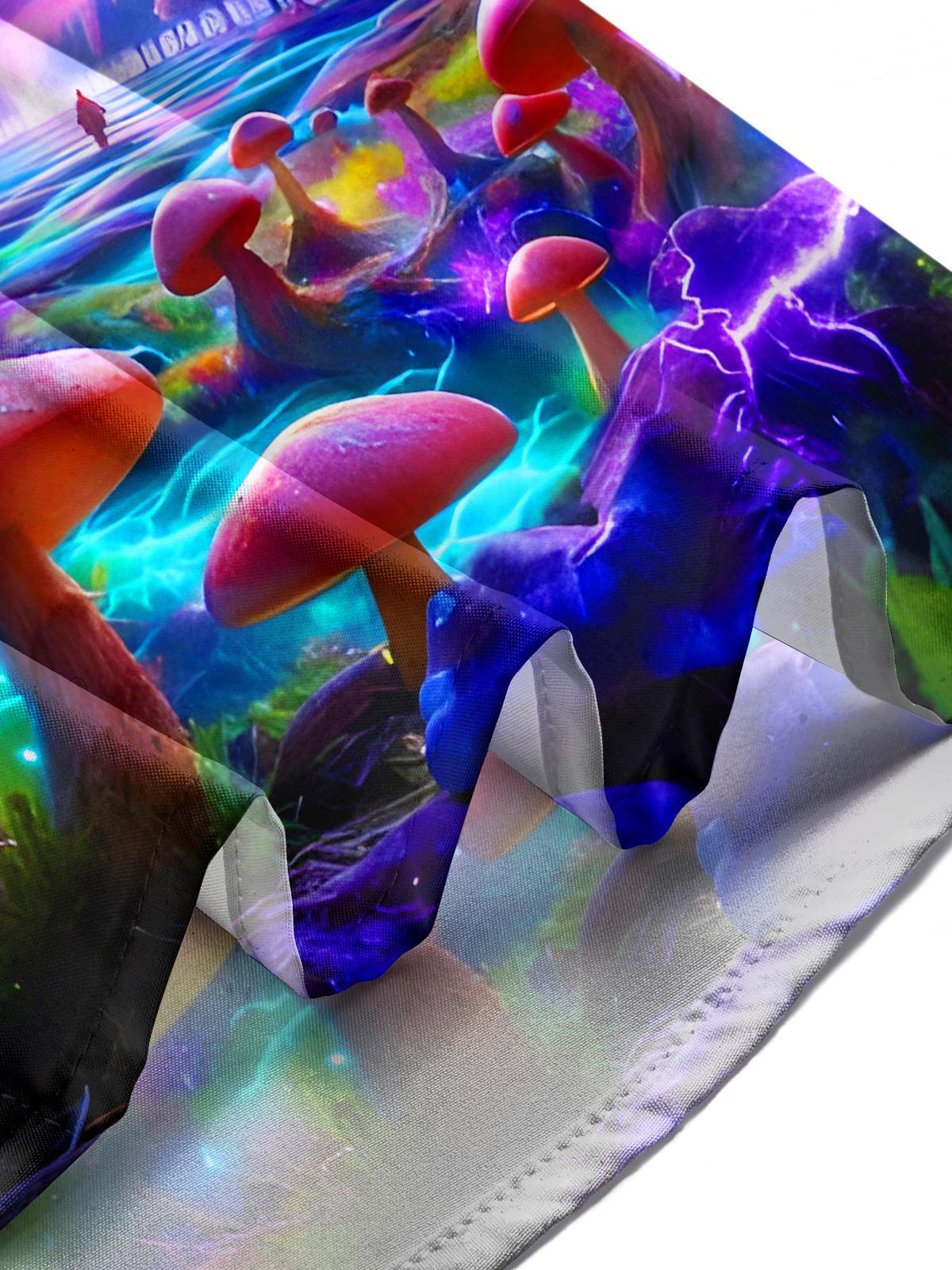 Psychedelic Mushroom Old Man Lightning Men's Pocket Long Sleeve Shirts