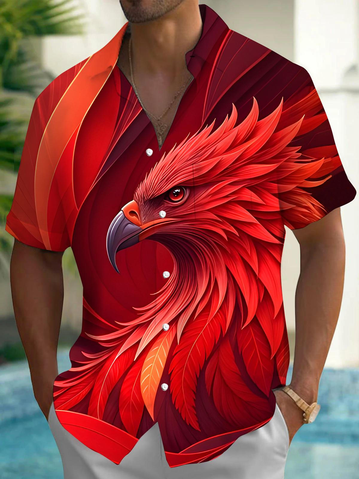 Bird Men's Pocket Short Sleeve Shirts
