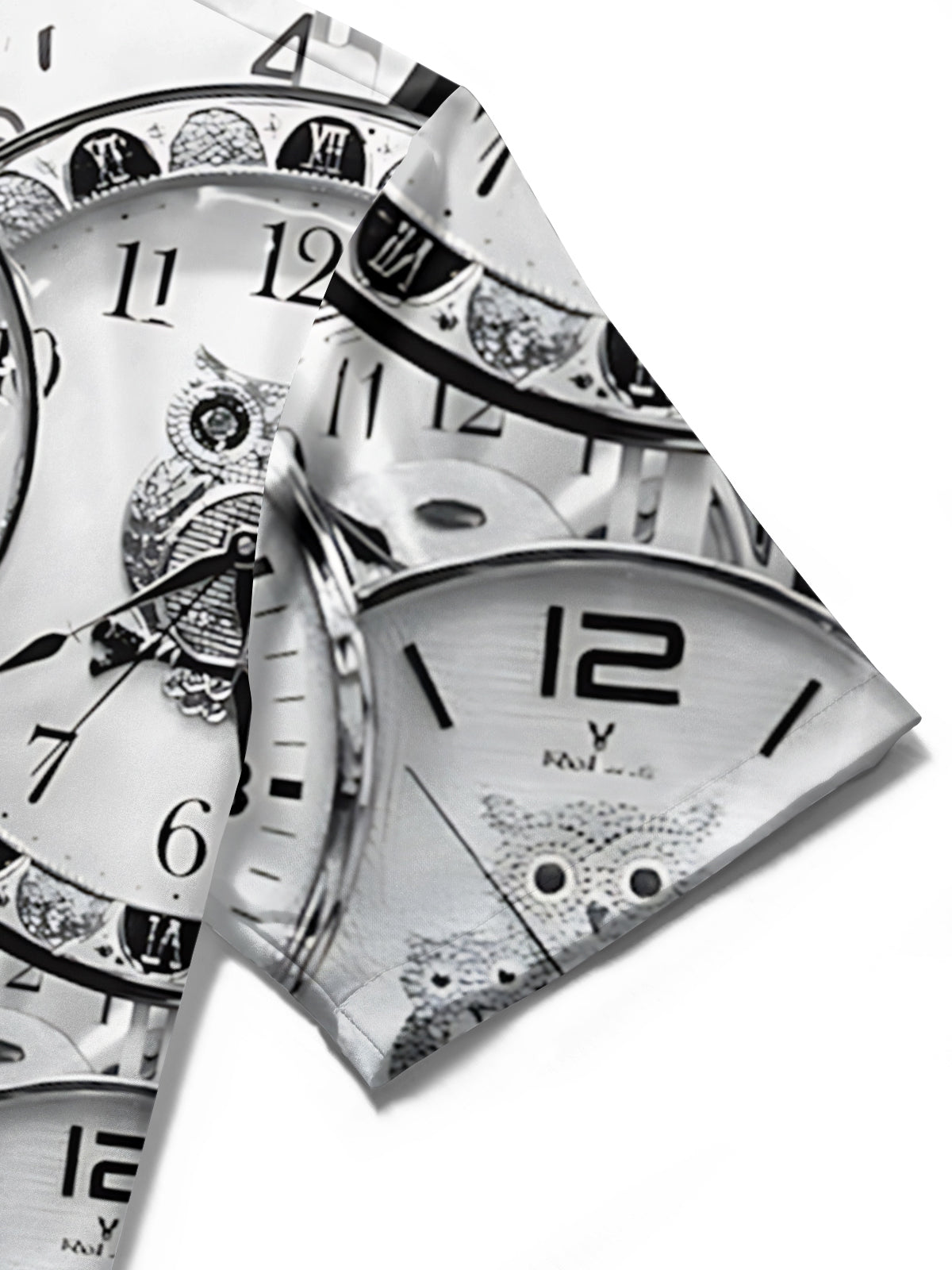 Clock Print Men's Pocket Short Sleeve Shirts