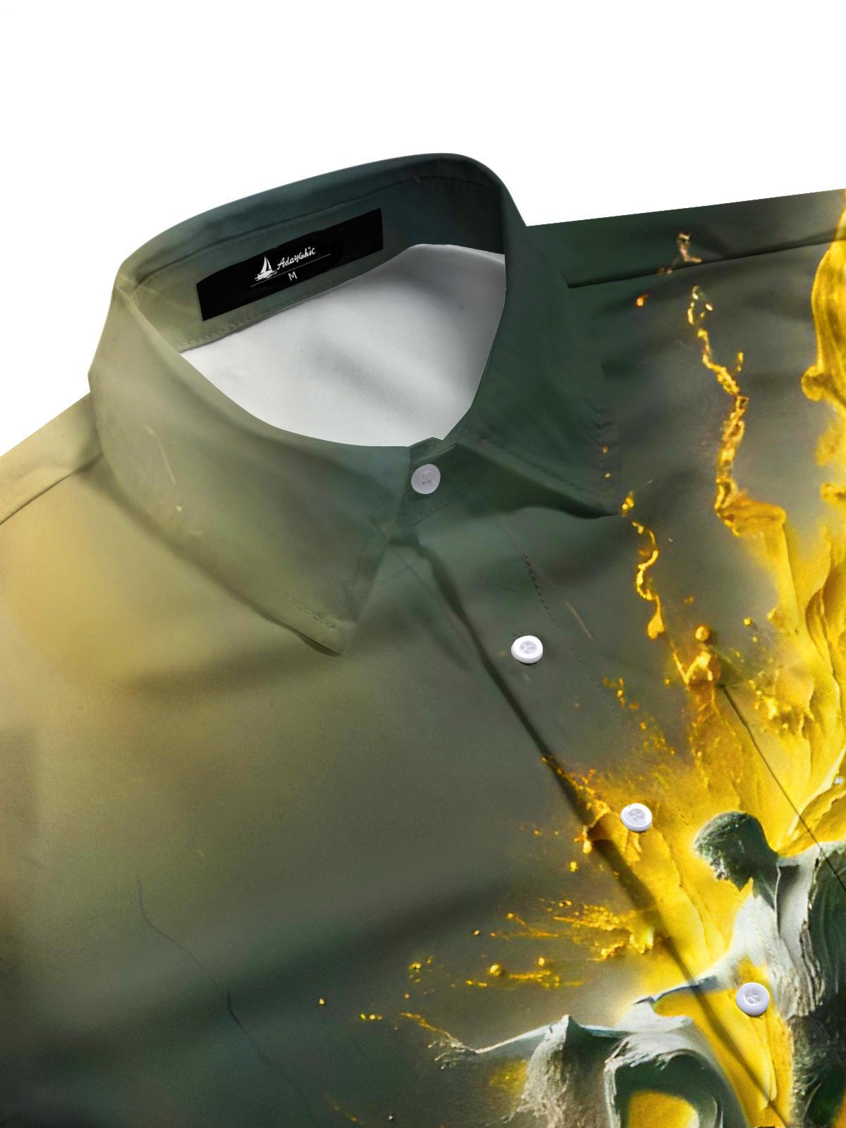 Art Flowing Colors Dance Men's Pocket Short Sleeve Shirts