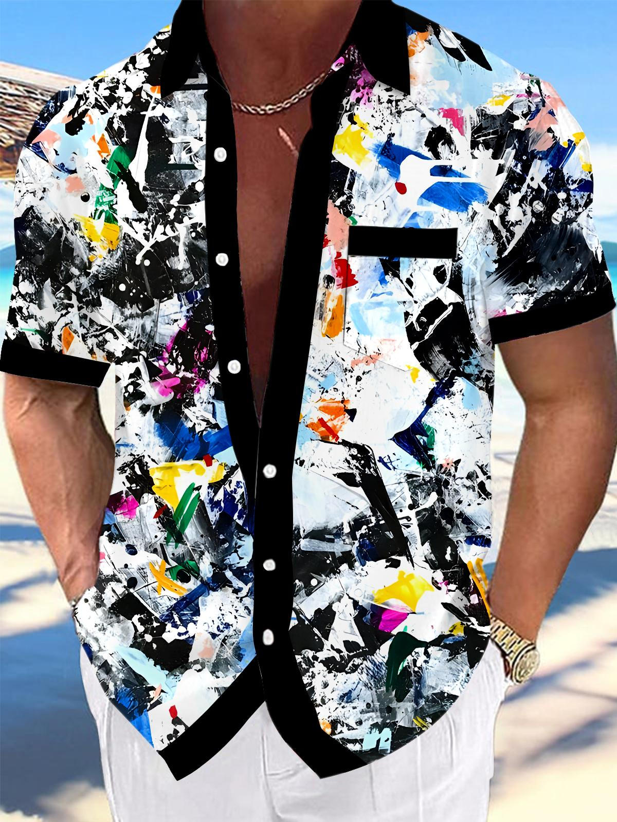 Tie Dye Men's Pocket Short Sleeve Shirts