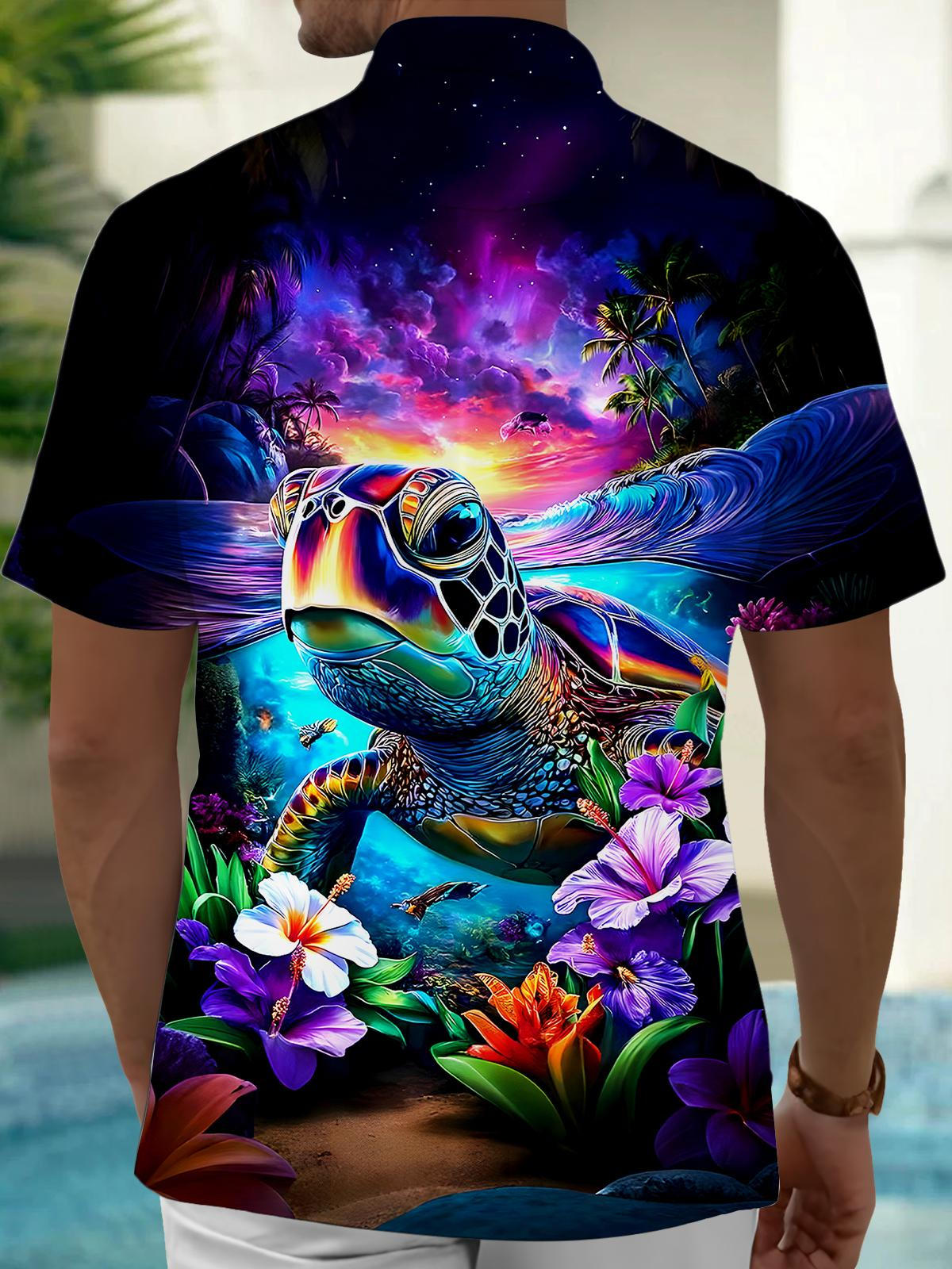 Hawaiian Turtle Men's Pocket Short Sleeve Shirts