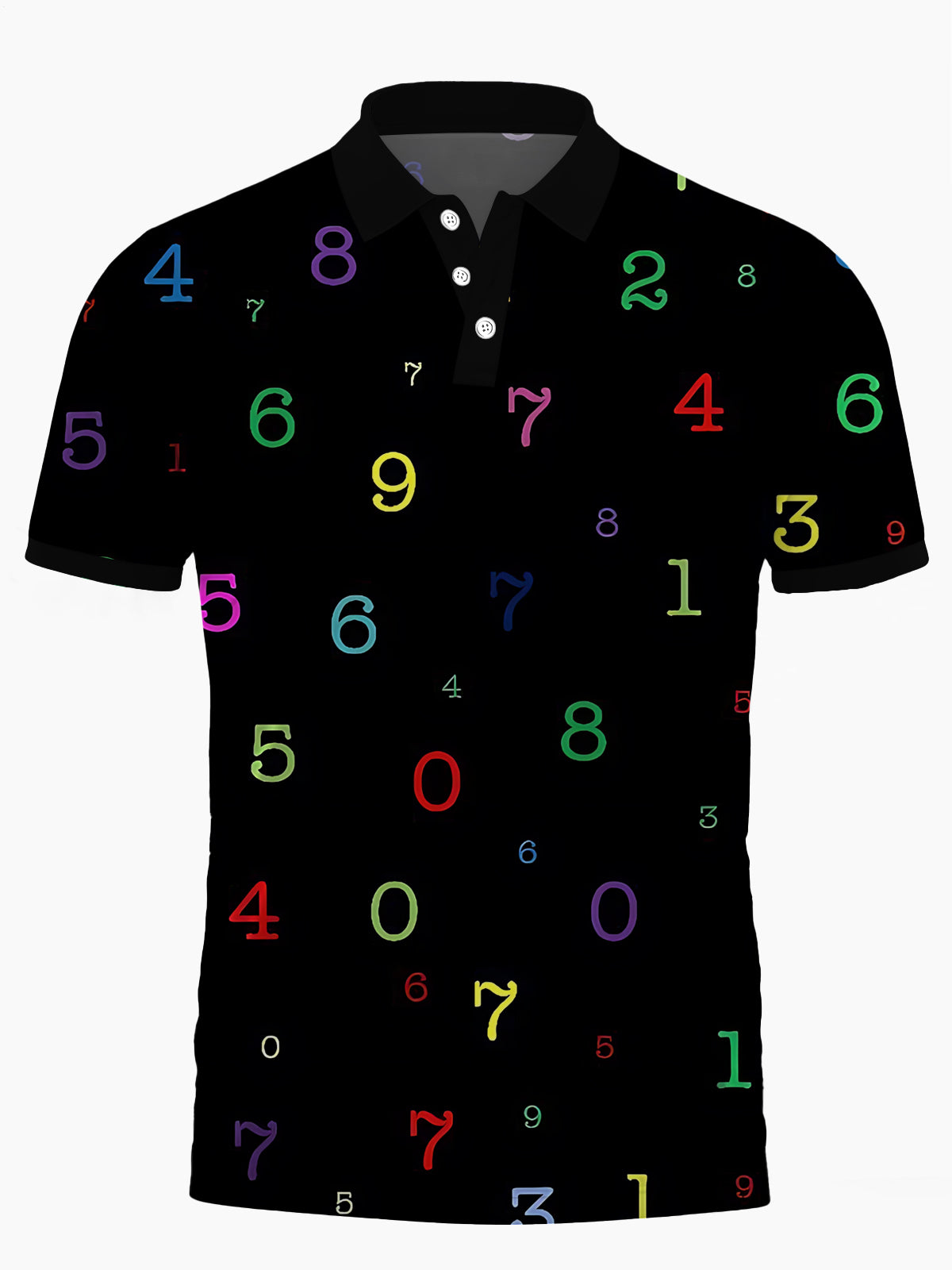 Digital Print Men's Short Sleeve Button Polo Shirt