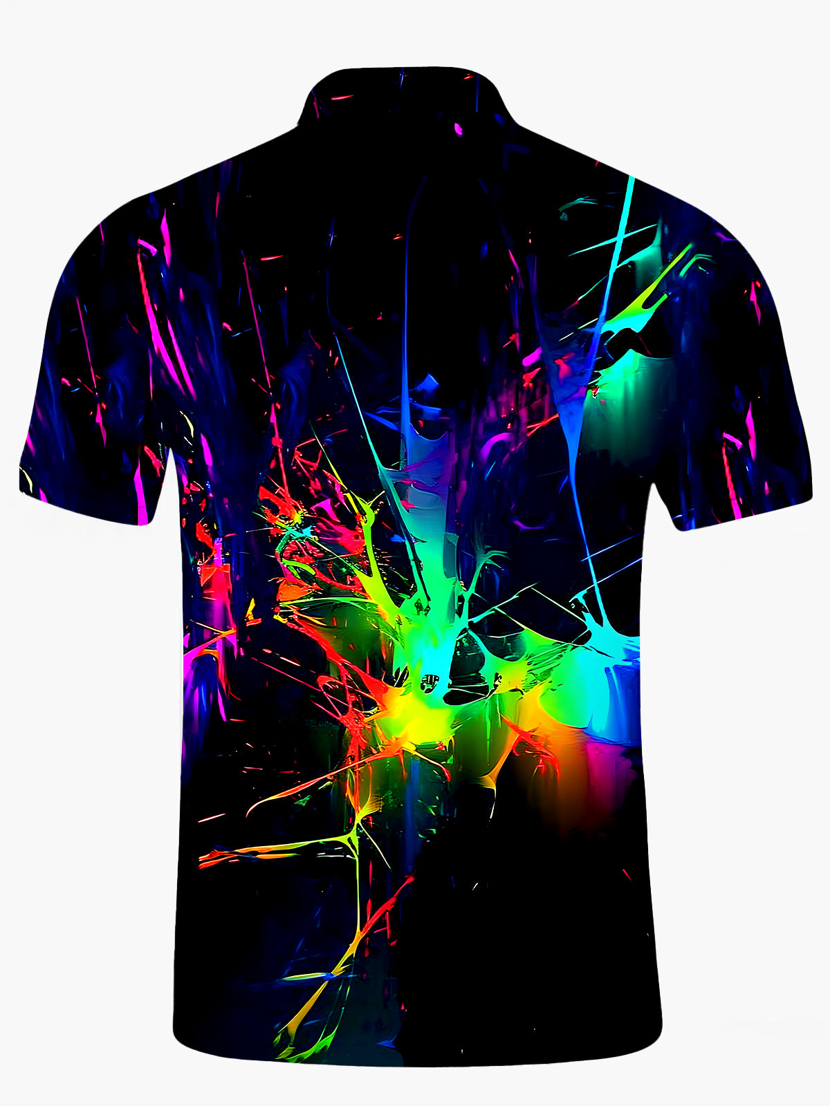 Tie Dye Men's Short Sleeve Button Polo Shirt