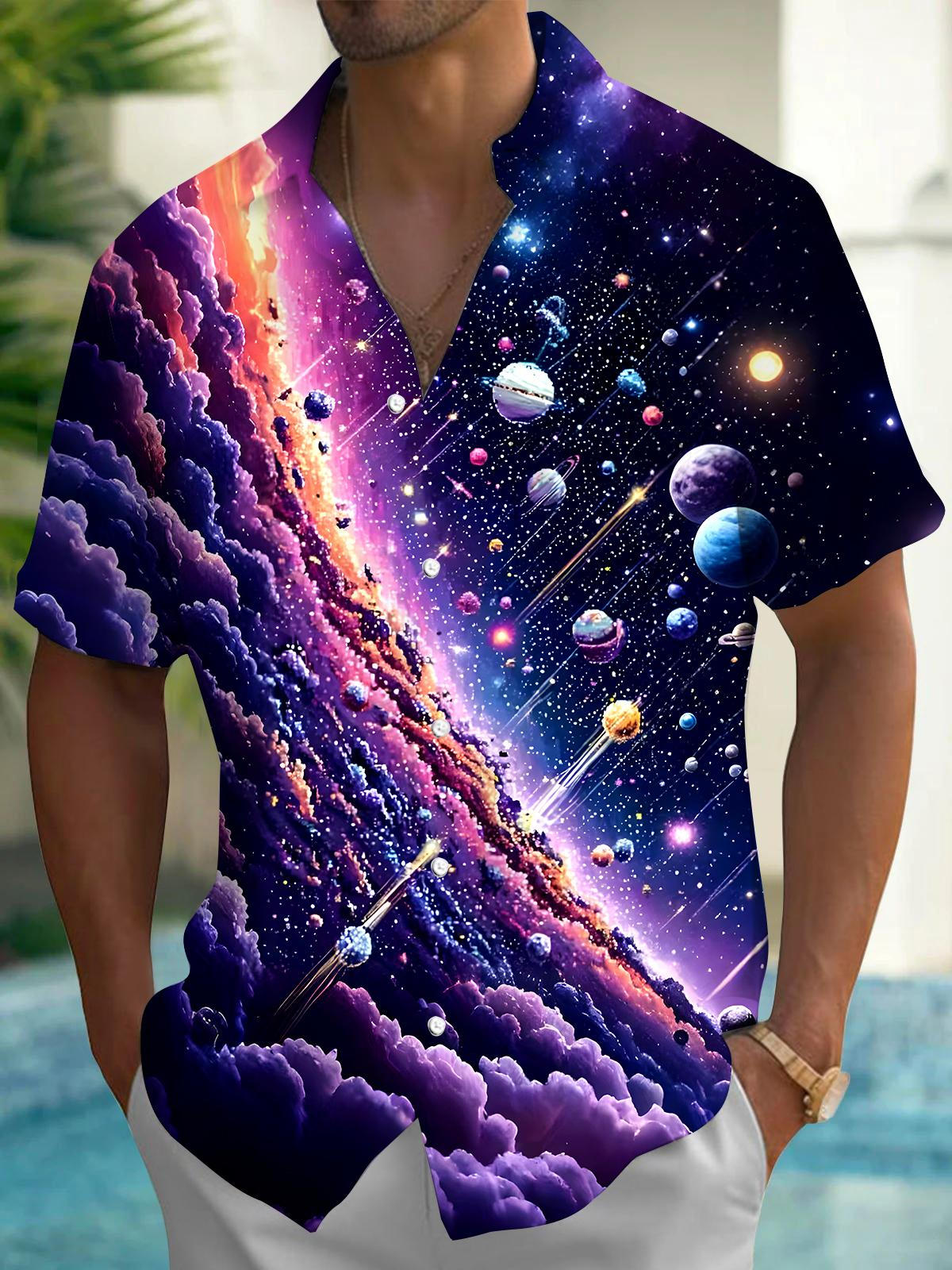 Universe Men's Pocket Short Sleeve Shirts