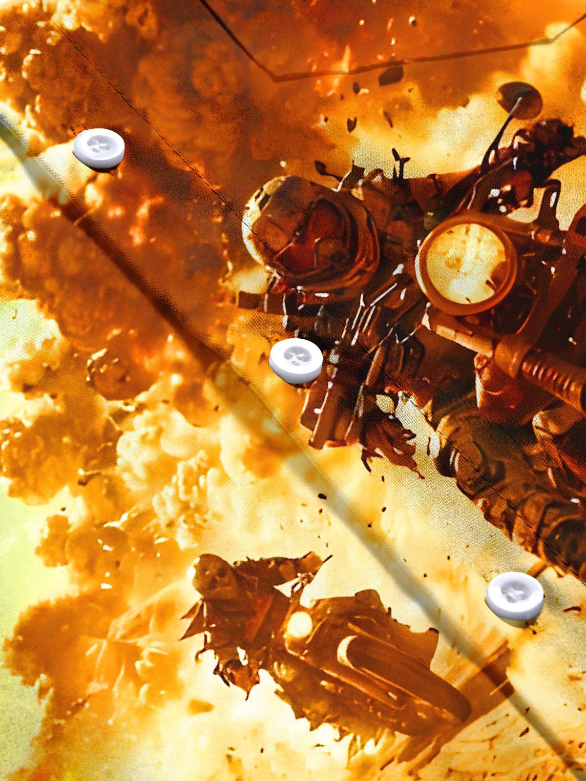 Motorcycle Racing Storm Cloud Men's Pocket Long Sleeve Shirts