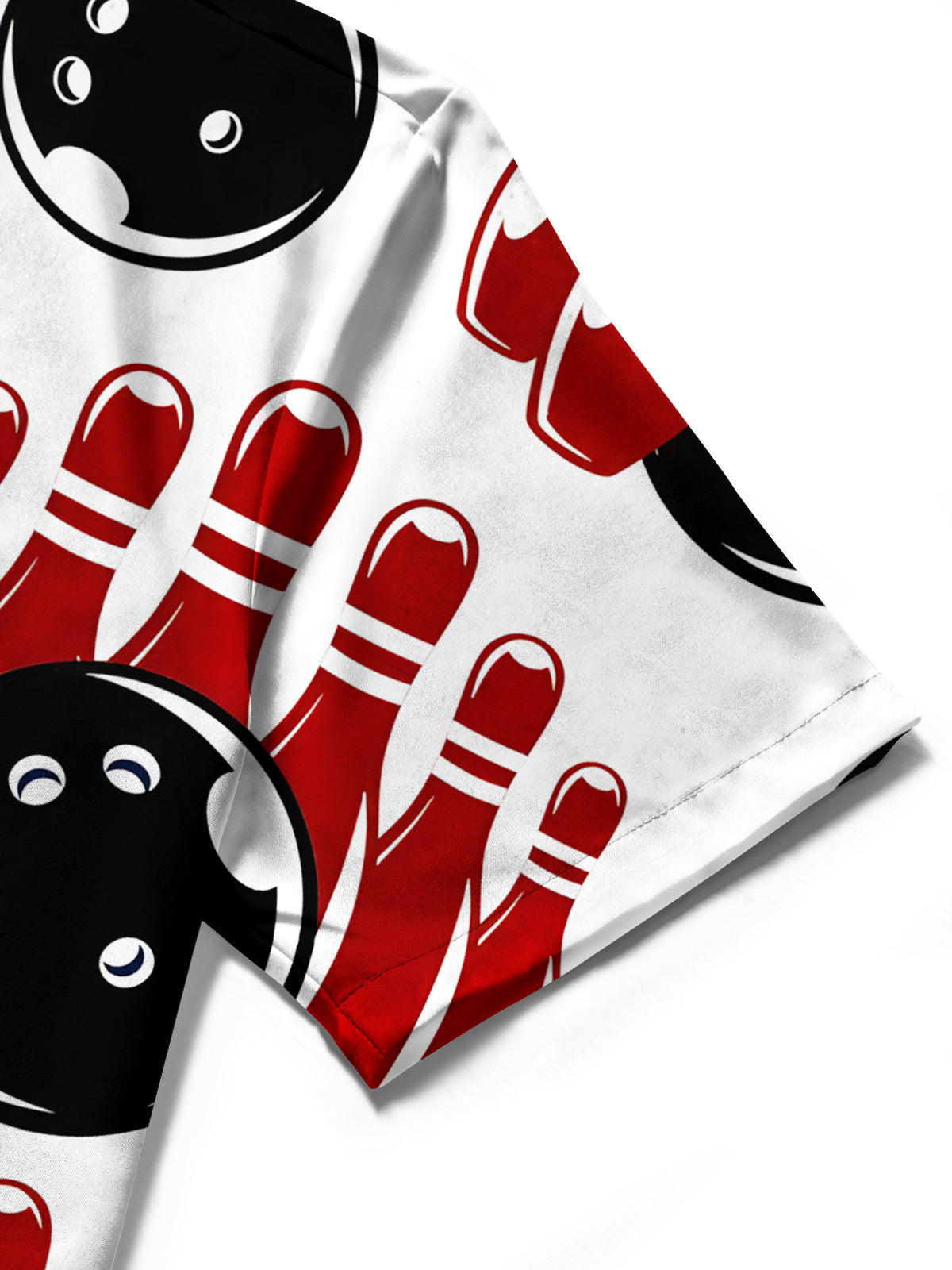 Bowling Print Men's Pocket Short Sleeve Shirts