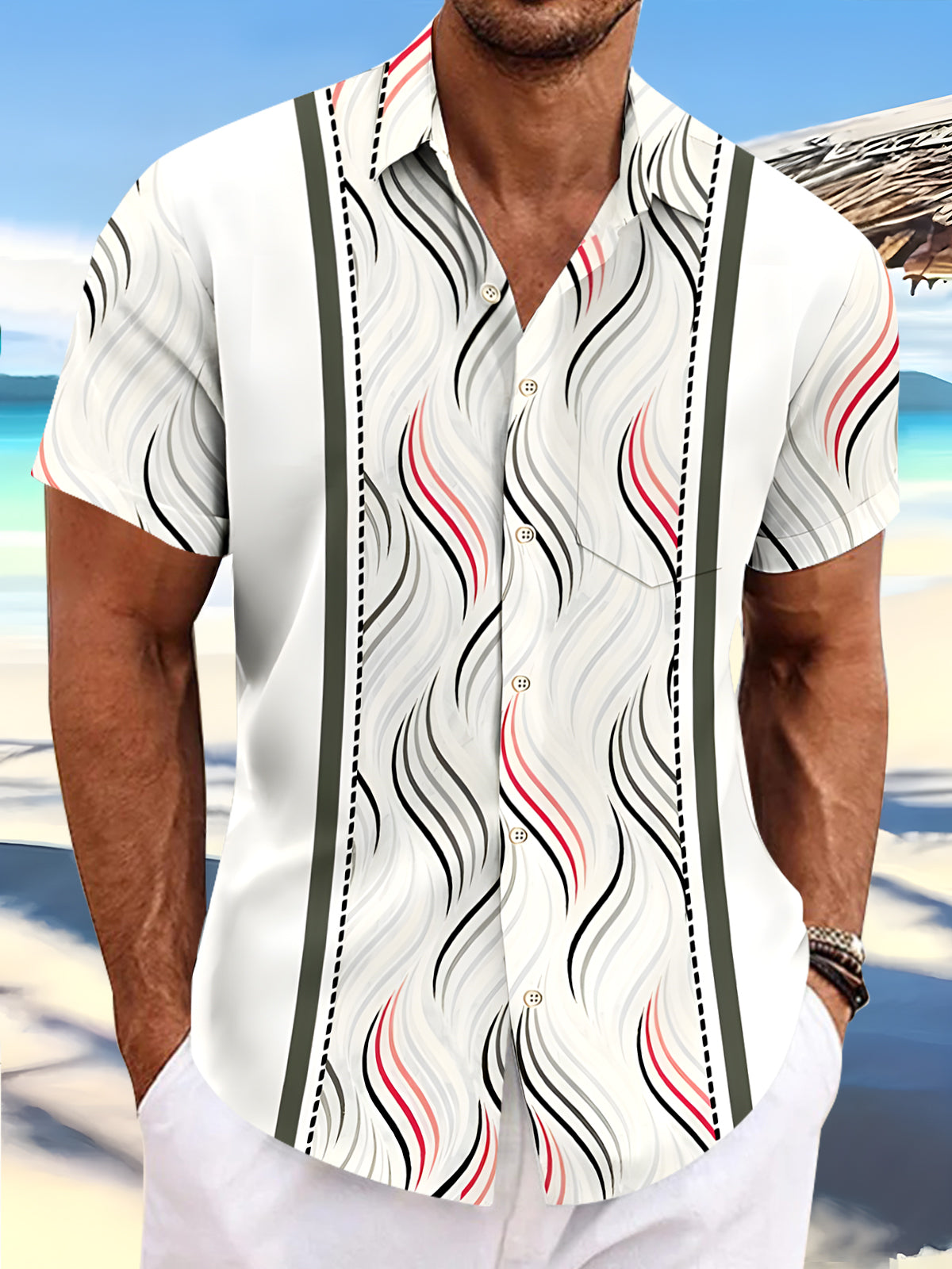 Geometry Men's Pocket Short Sleeve Shirts