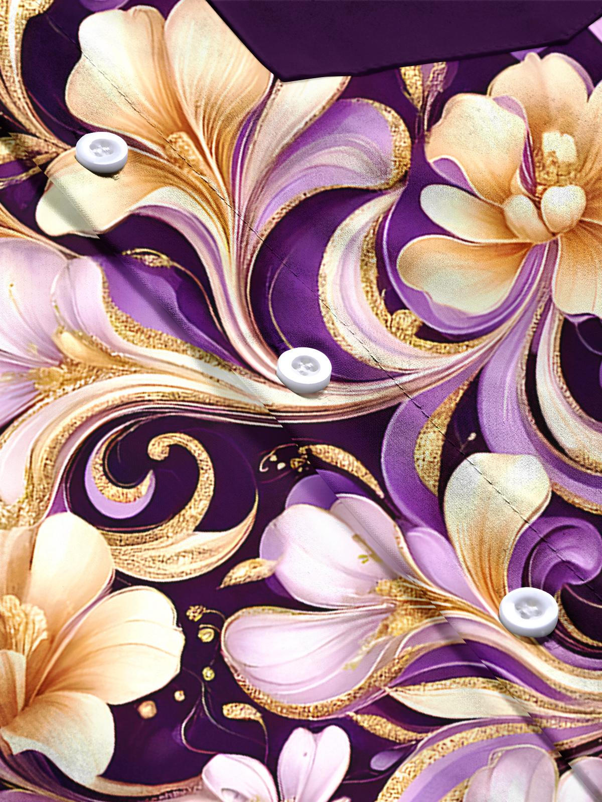 Floral Men's Pocket Short Sleeve Shirts