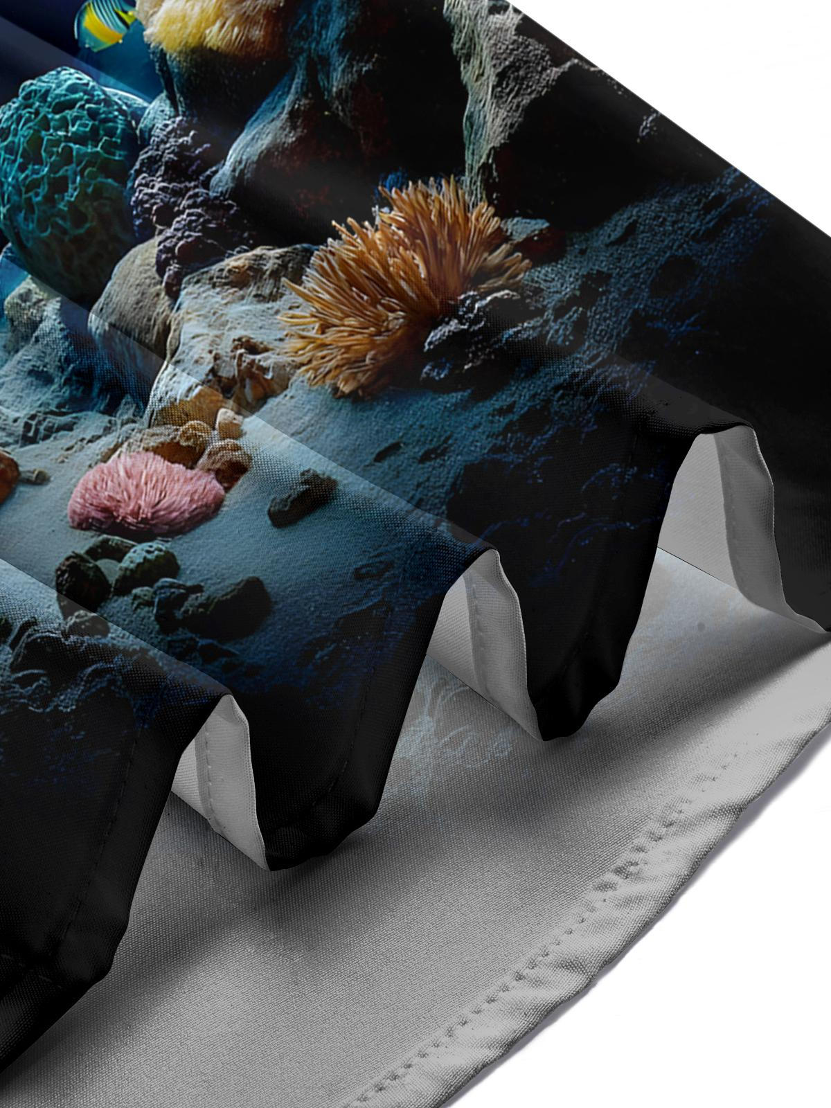 Marine Life Print Men's Pocket Short Sleeve Shirts