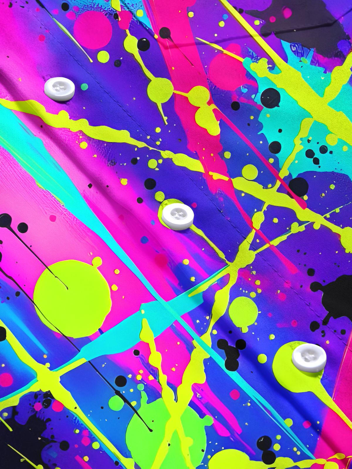 Tie Dye Abstract Men's Pocket Short Sleeve Shirts