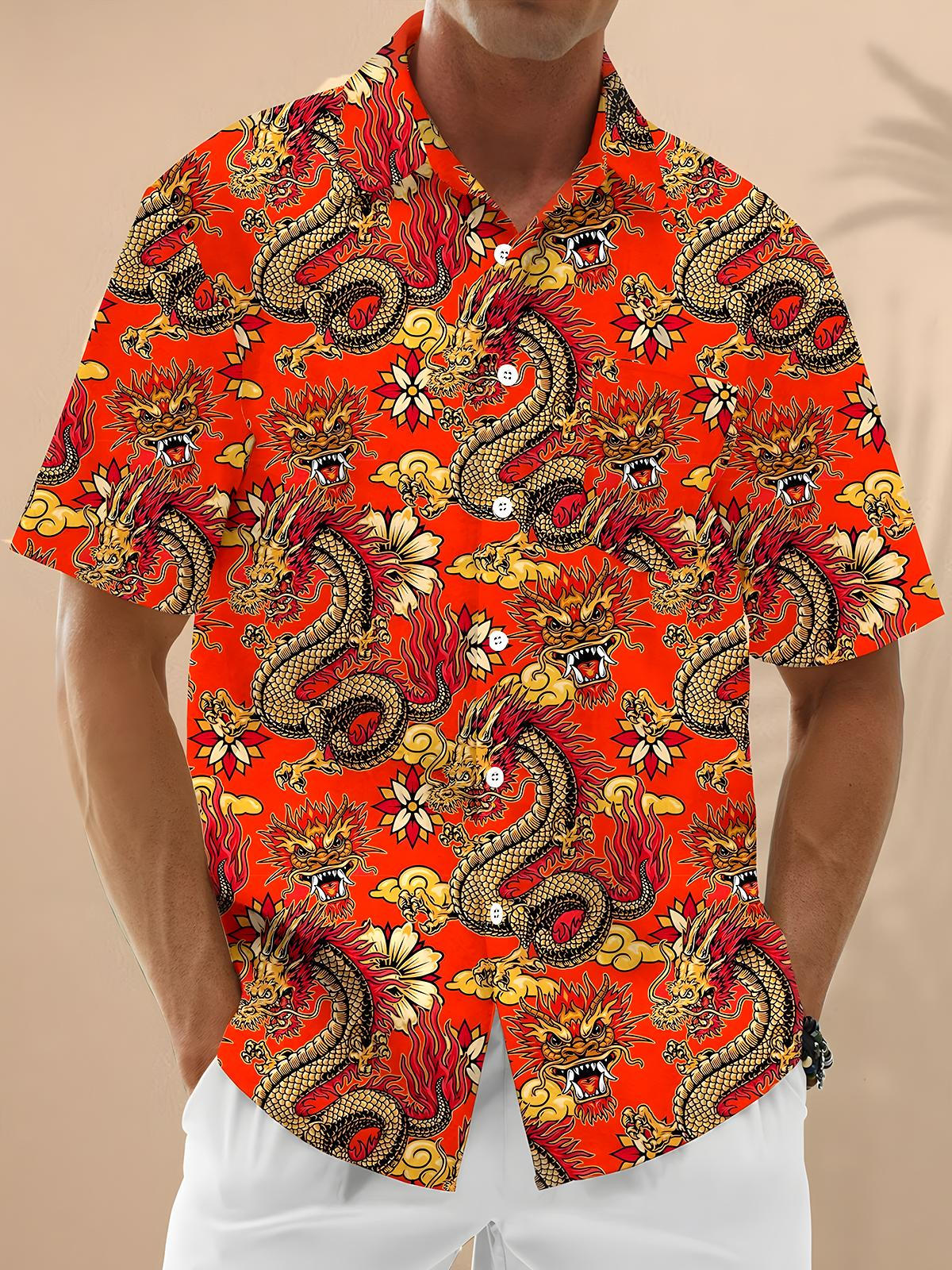 Dragon Men's Pocket Short Sleeve Shirts