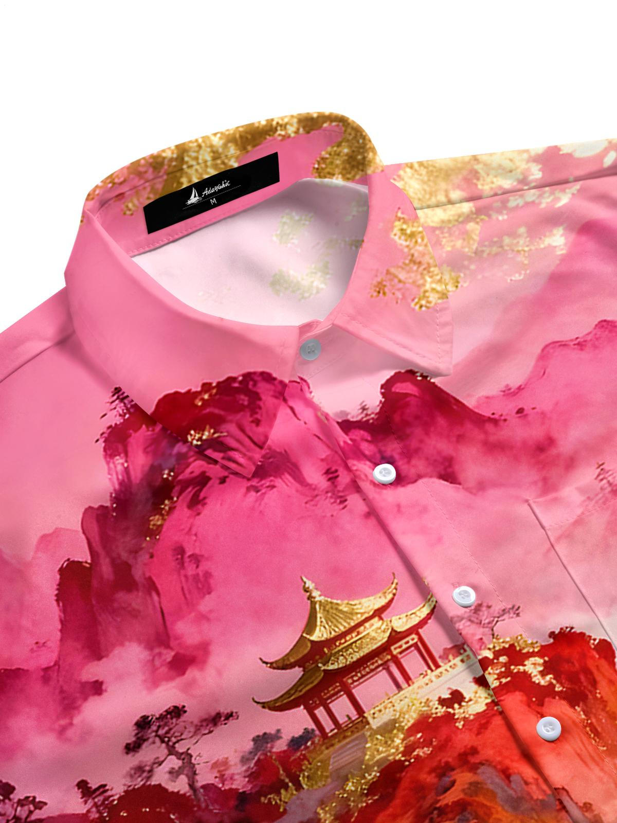 Mountain Courtyard Men's Pocket Short Sleeve Shirts