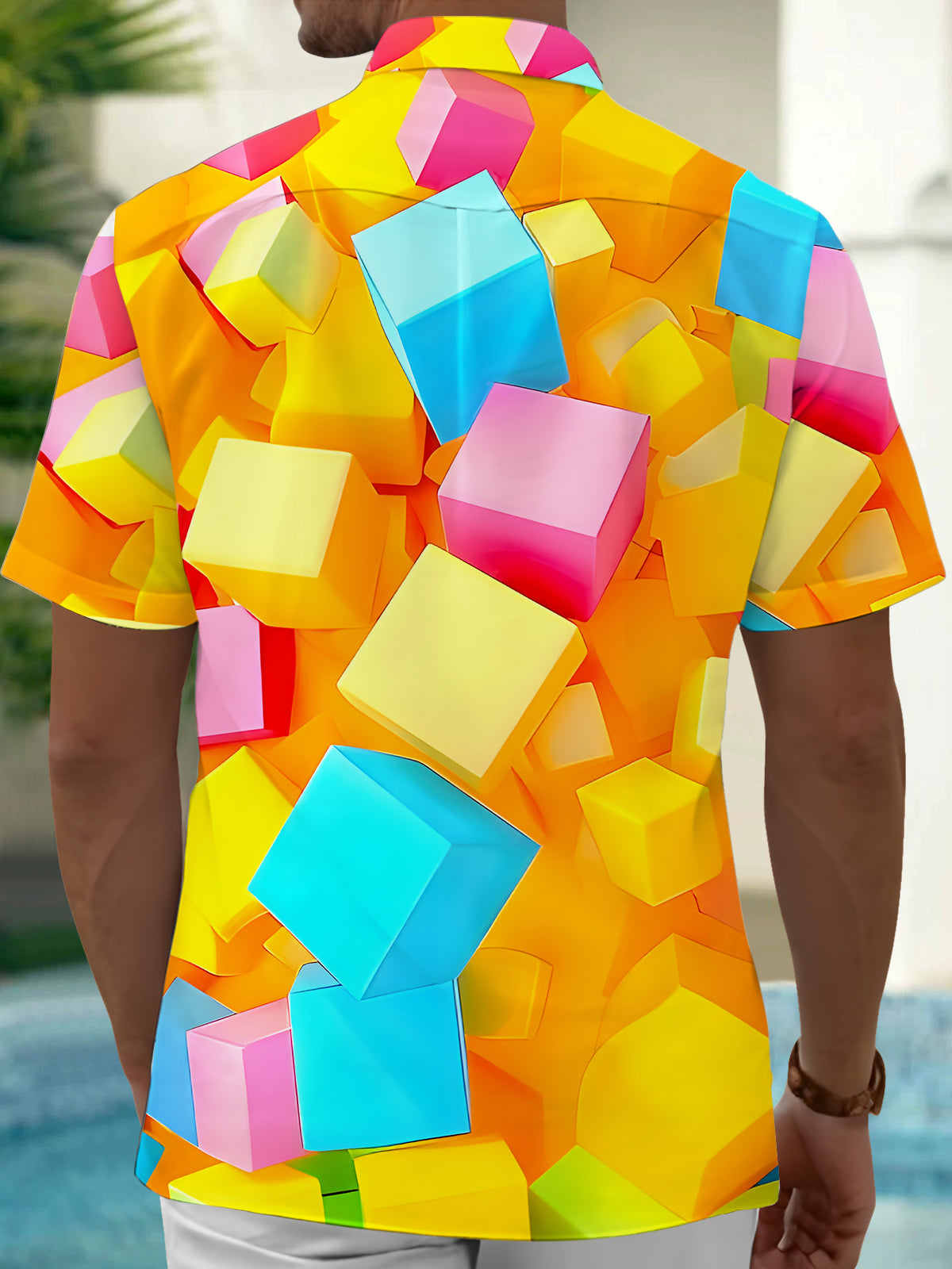 Geometry Men's Pocket Short Sleeve Shirts