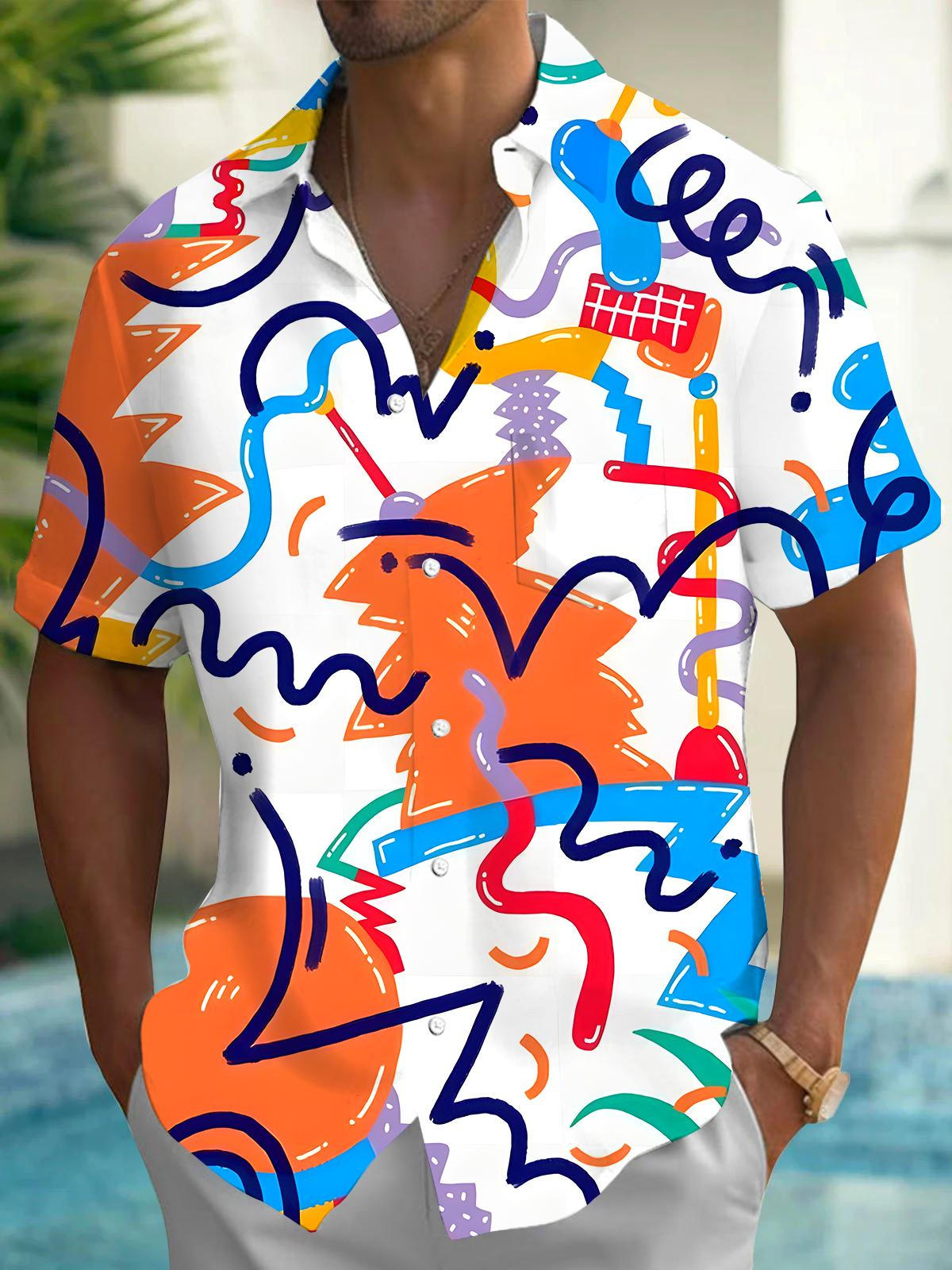 Geometry Men's Pocket Short Sleeve Shirts