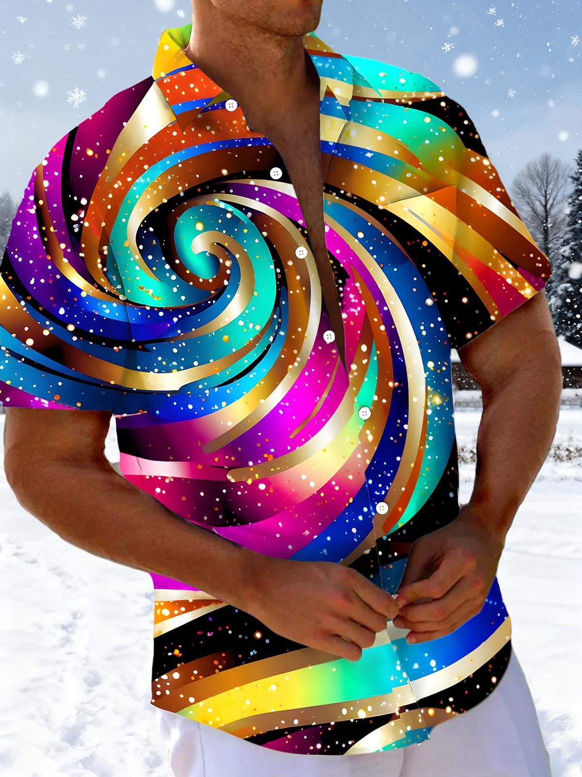 Abstract Men's Pocket Short Sleeve Shirts