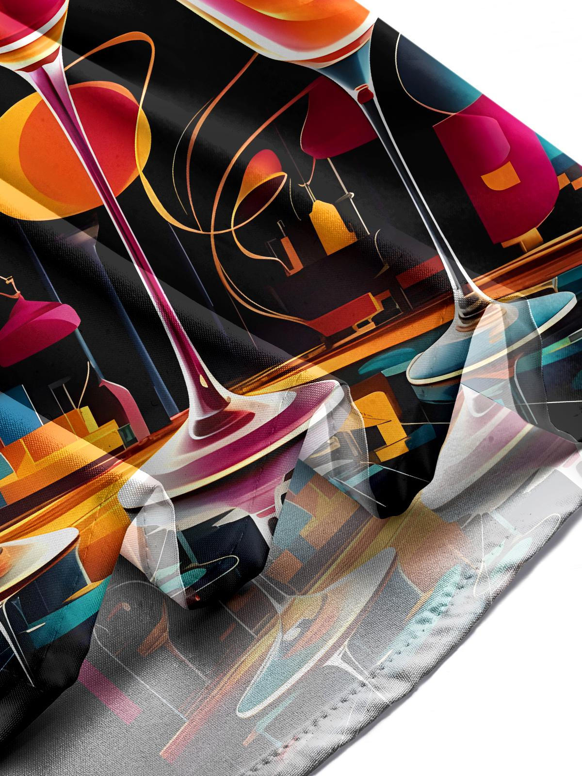 Wine Glass Men's Pocket Short Sleeve Shirts