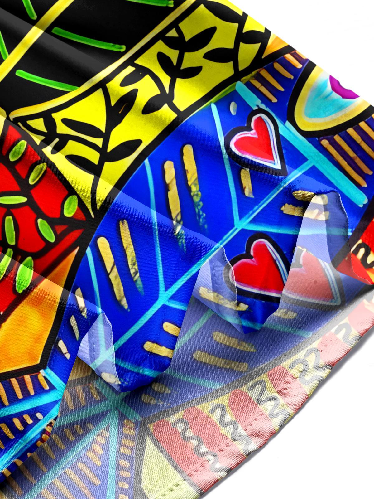 Art Fish Print Men's Pocket Short Sleeve Shirts