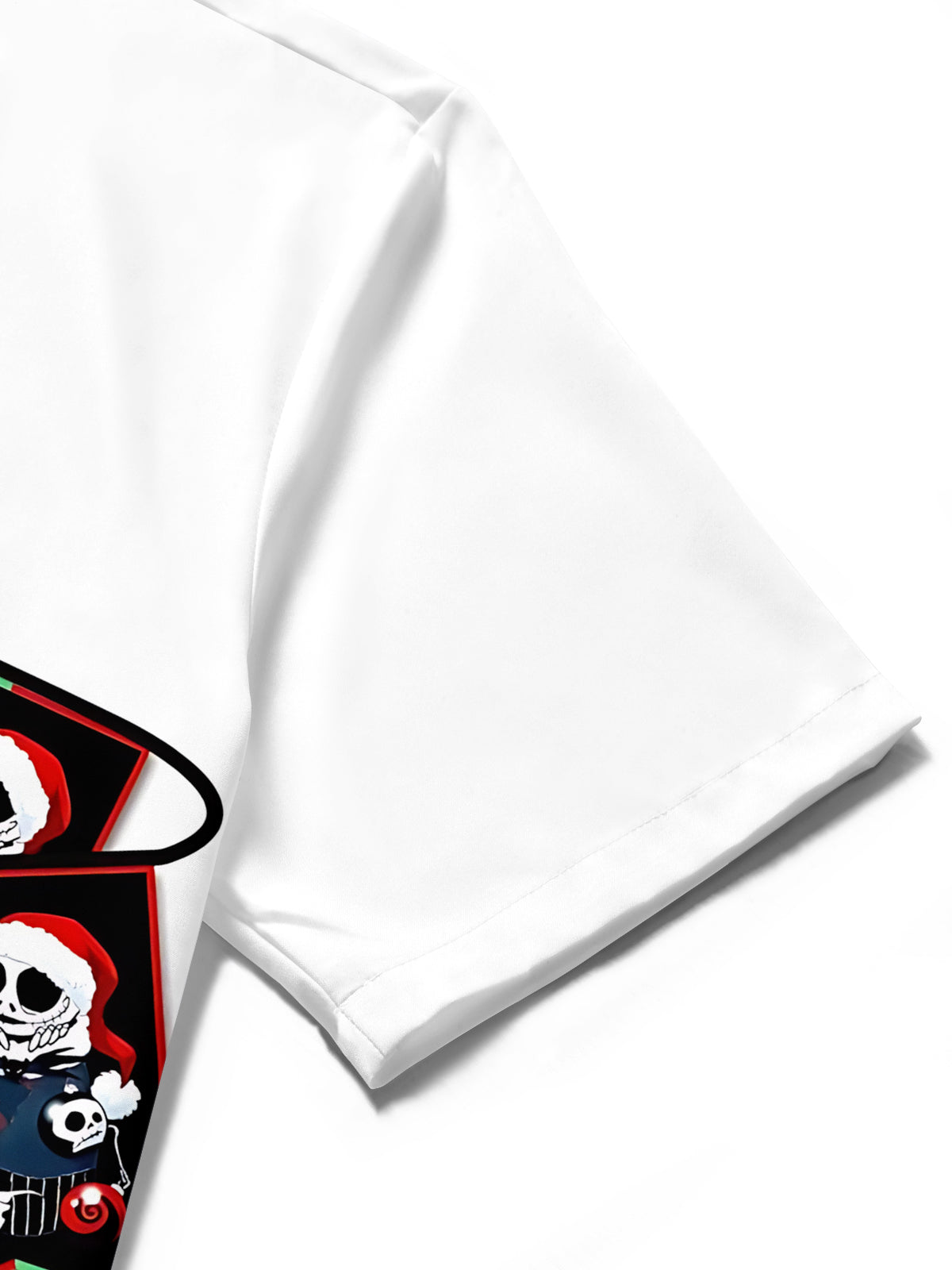 Christmas Skull Print Men's Pocket Short Sleeve Shirts