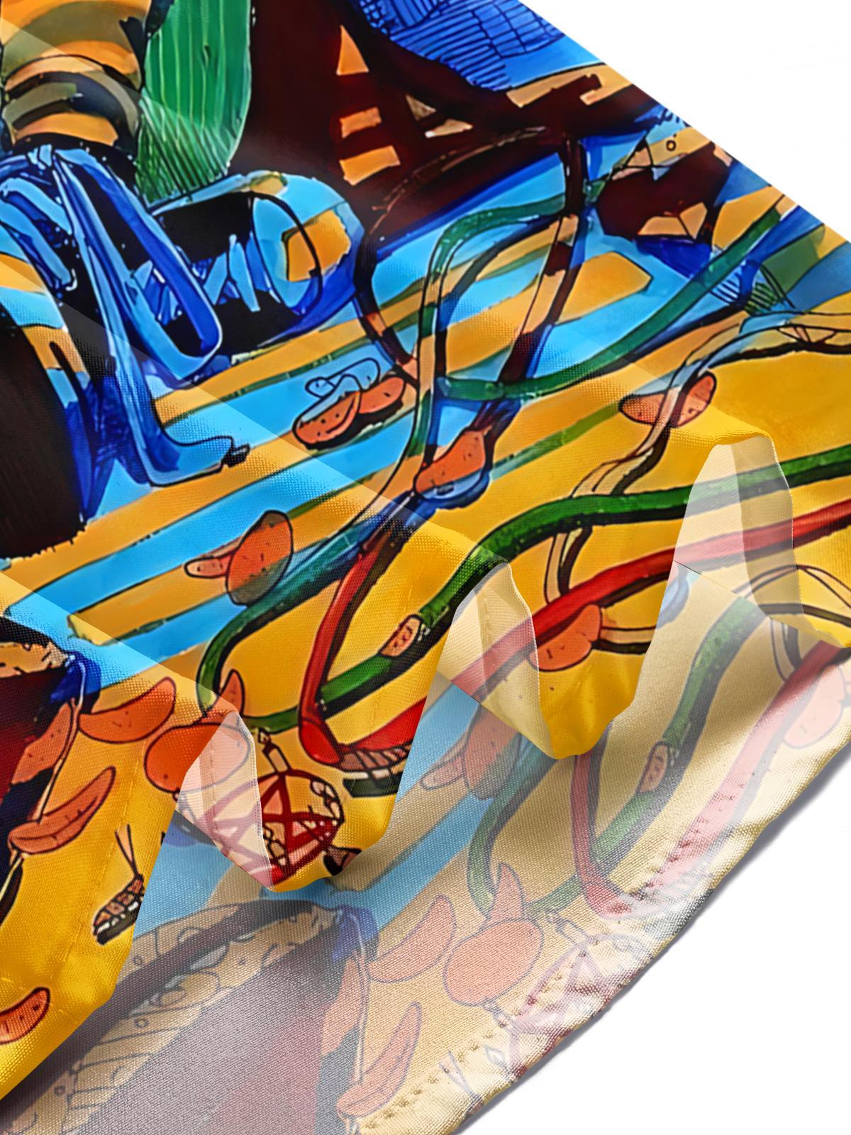 Art Print Men's Pocket Short Sleeve Shirts