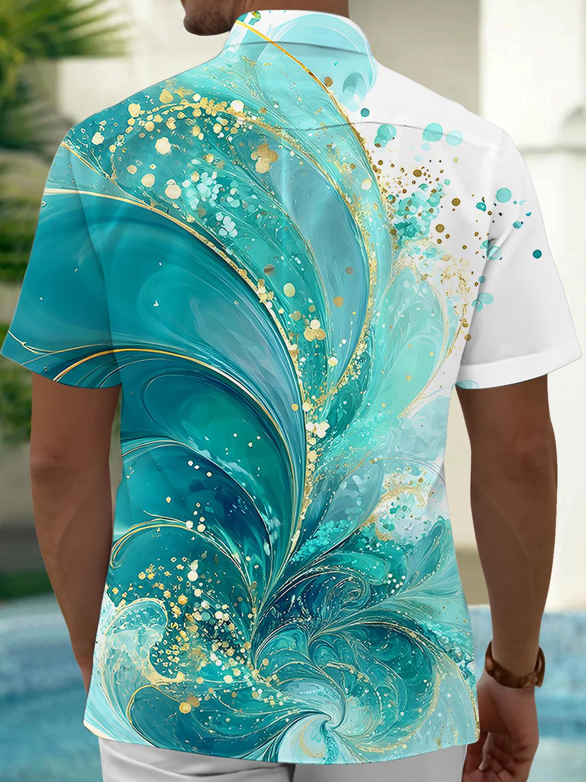 Floral Men's Pocket Short Sleeve Shirts