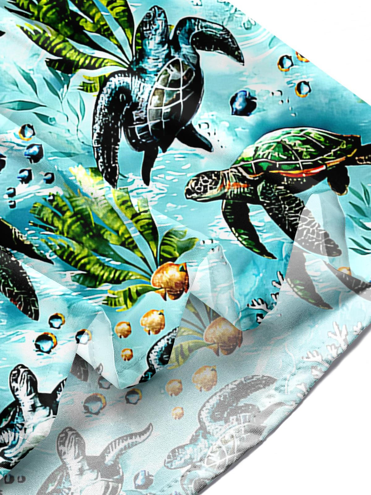 Hawaiian Sea Turtle Men's Pocket Short Sleeve Shirts