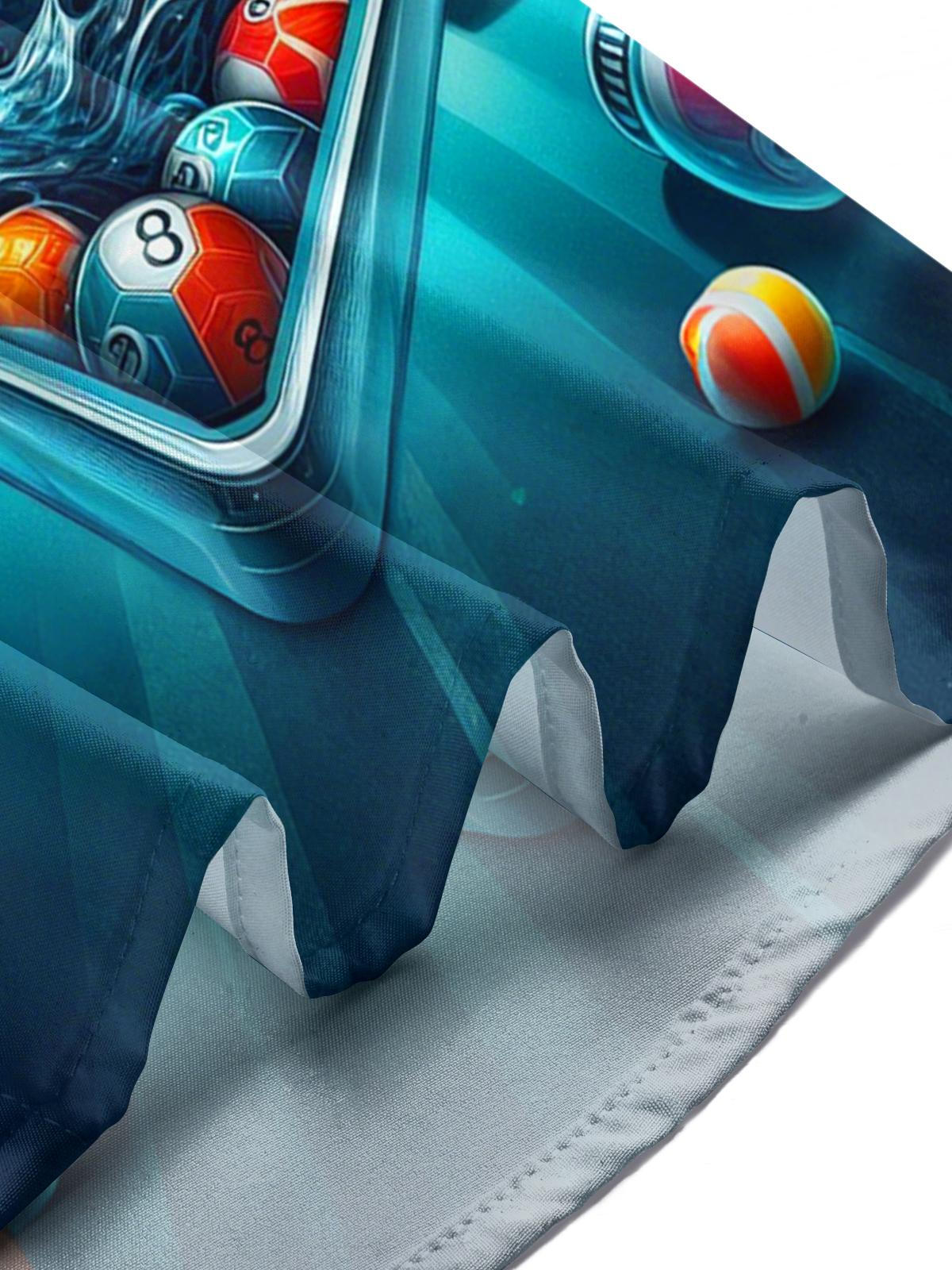 Shark Billiards Print Men's Pocket Short Sleeve Shirts