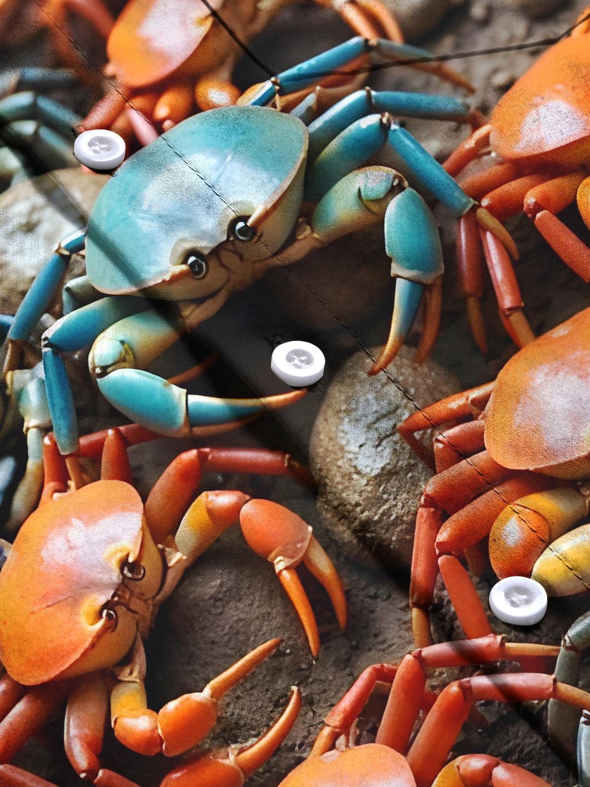 Seafood Crab Men's Pocket Short Sleeve Shirts