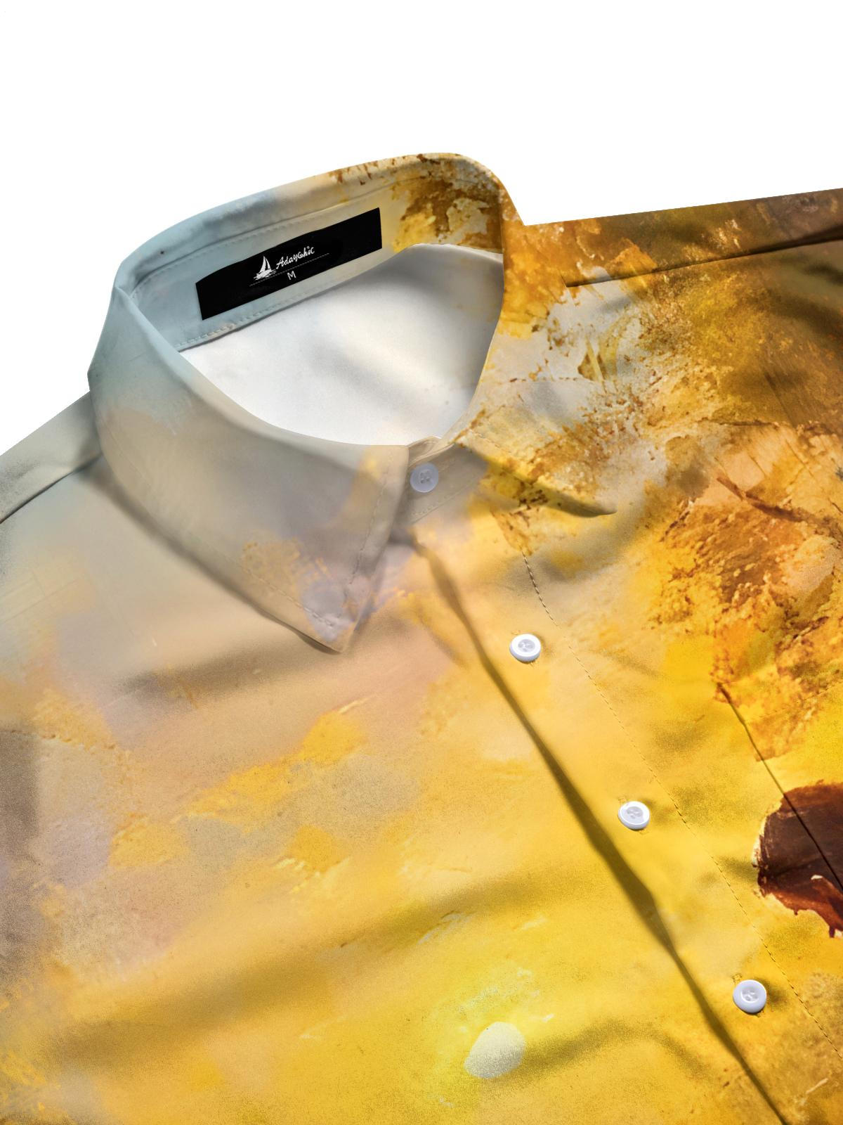 Jesus Sheep Print Men's Pocket Short Sleeve Shirts