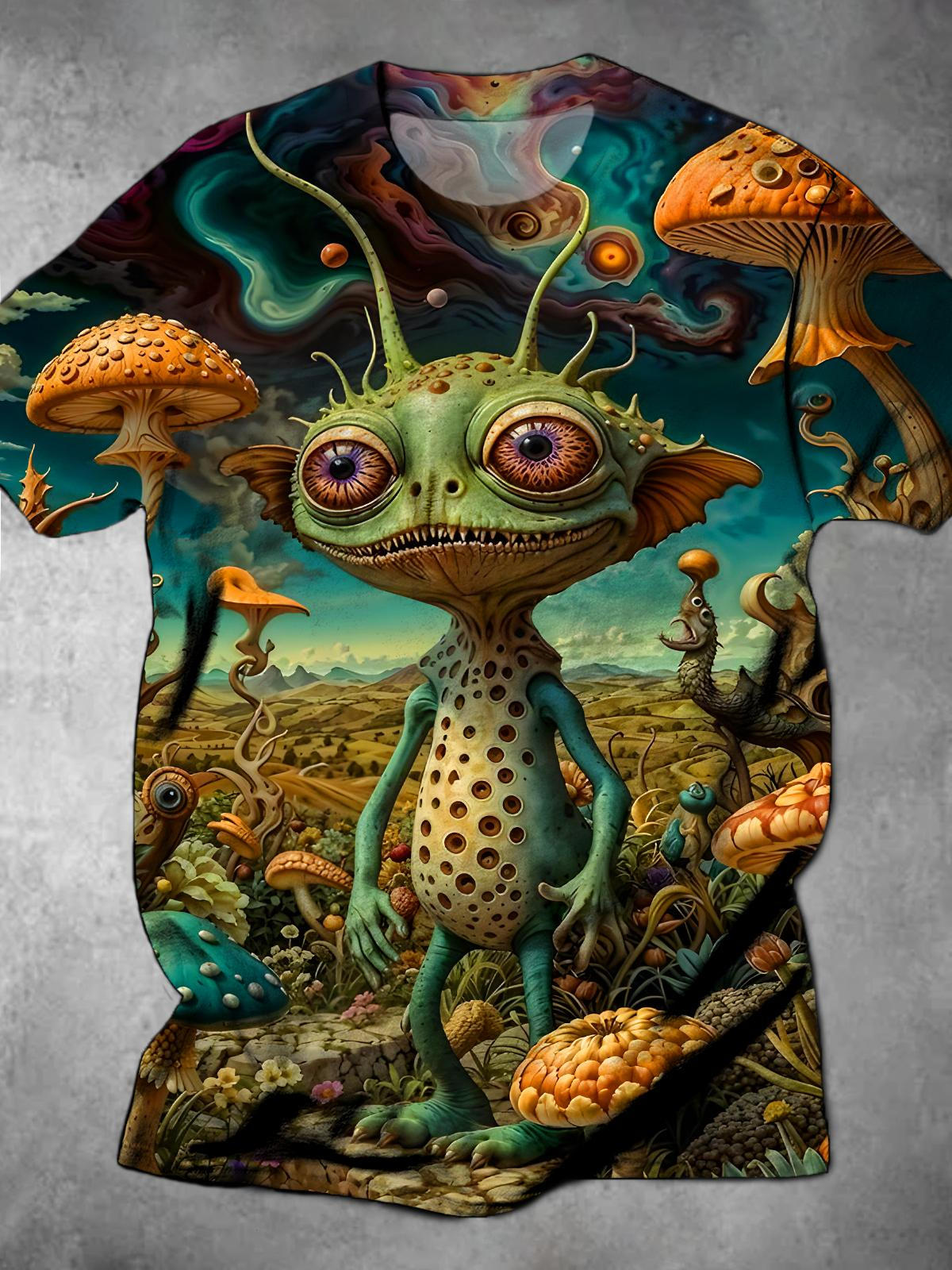 Elf Mushroom Round Neck Short Sleeve Men's T-shirt