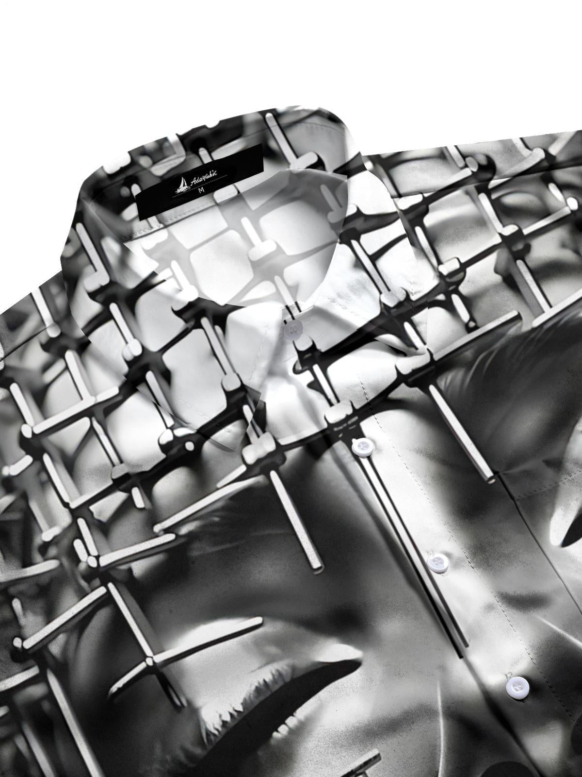 Face Art Print Men's Pocket Short Sleeve Shirts