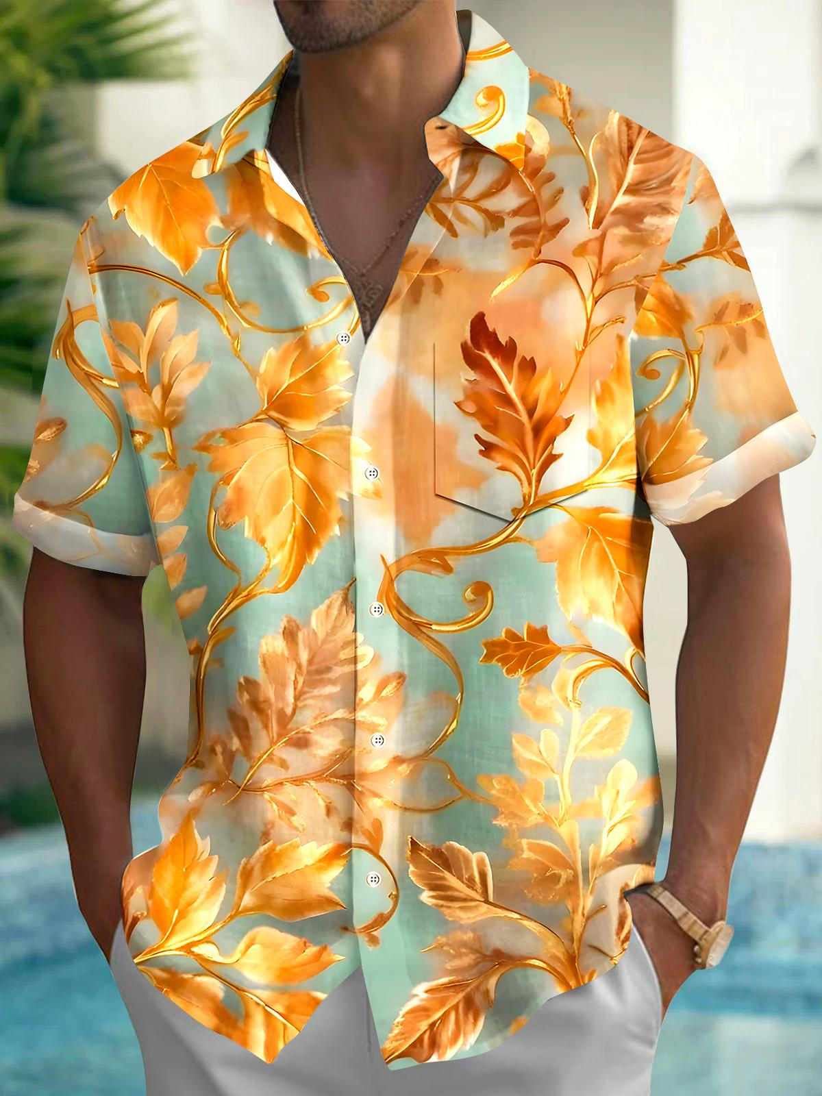 Leaf Men's Pocket Short Sleeve Shirts