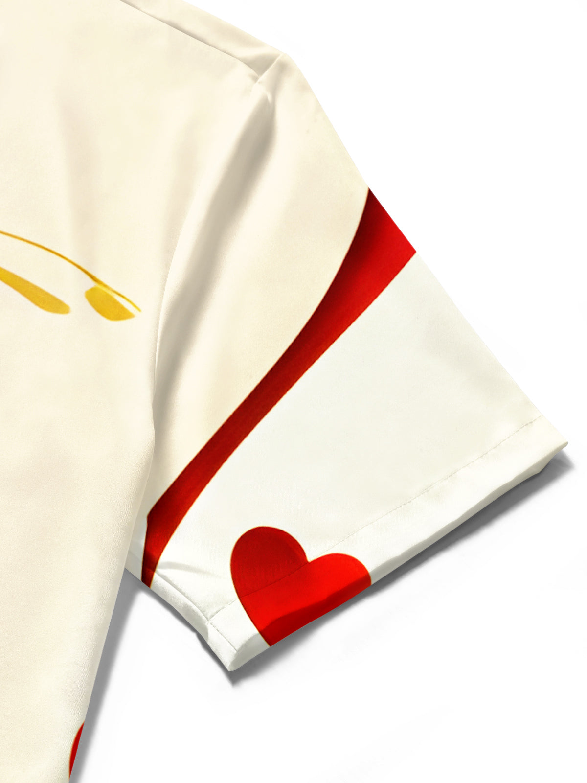 Fun Zipper Heart Color Block Men's Pocket Short Sleeve Shirts