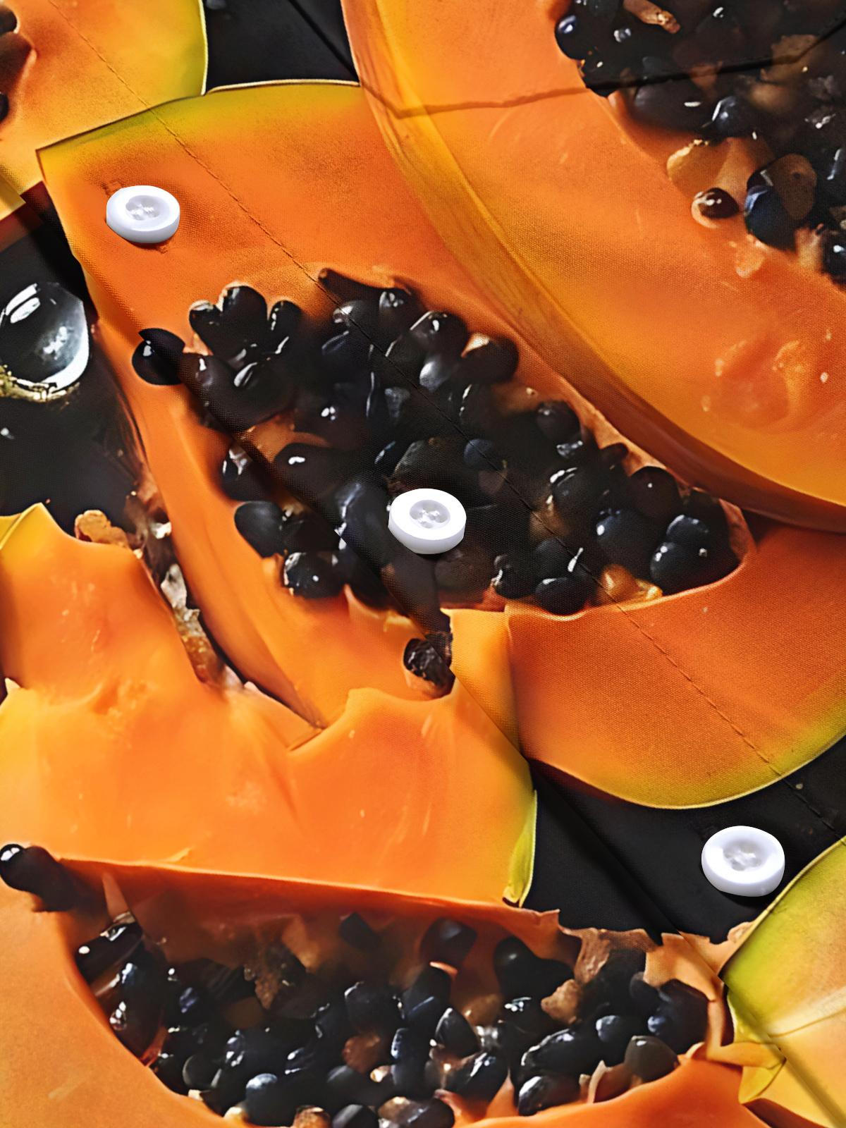 Papaya Print Men's Pocket Short Sleeve Shirts