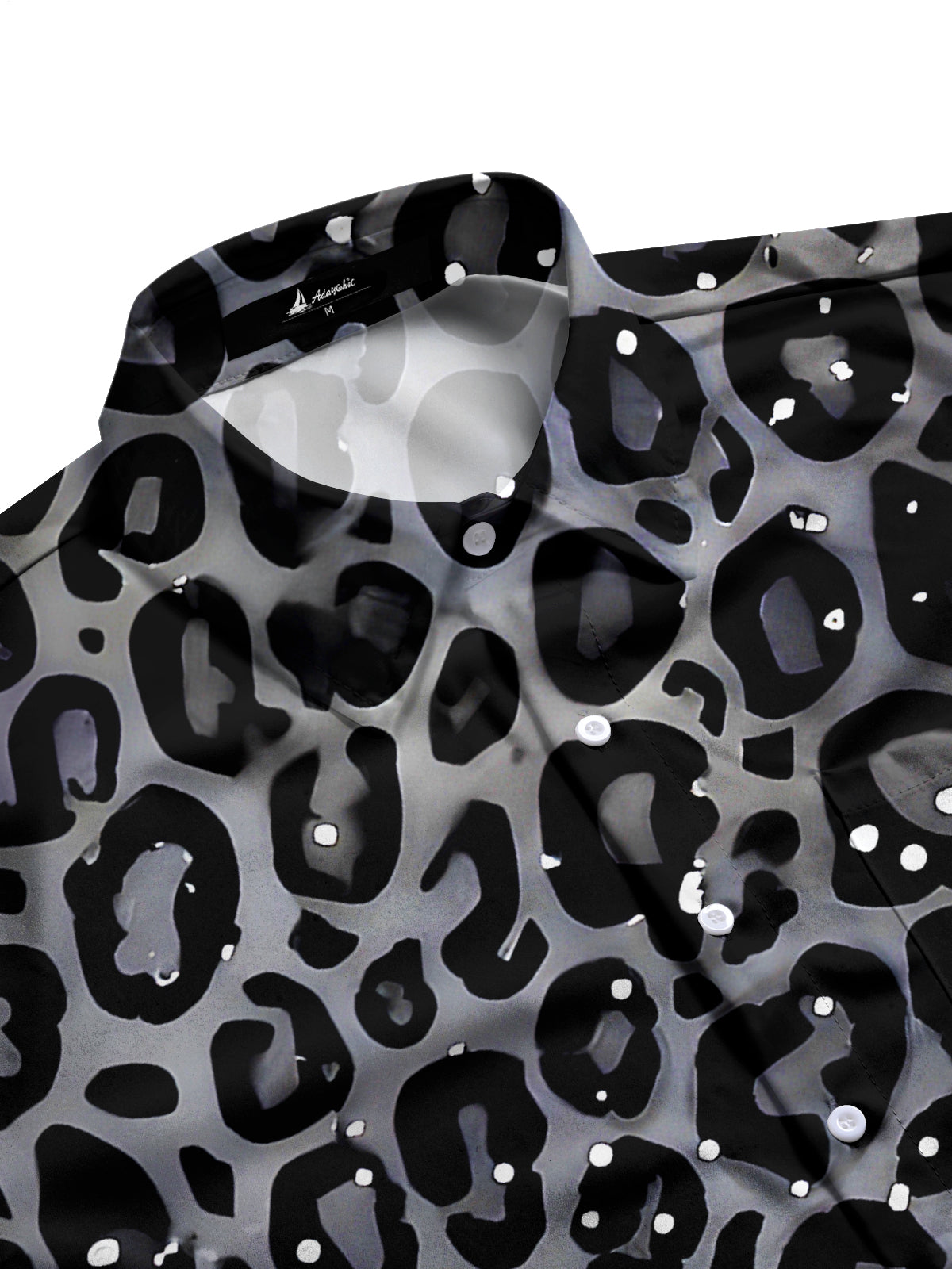 Leopard Christmas Tree Men's Pocket Short Sleeve Shirts