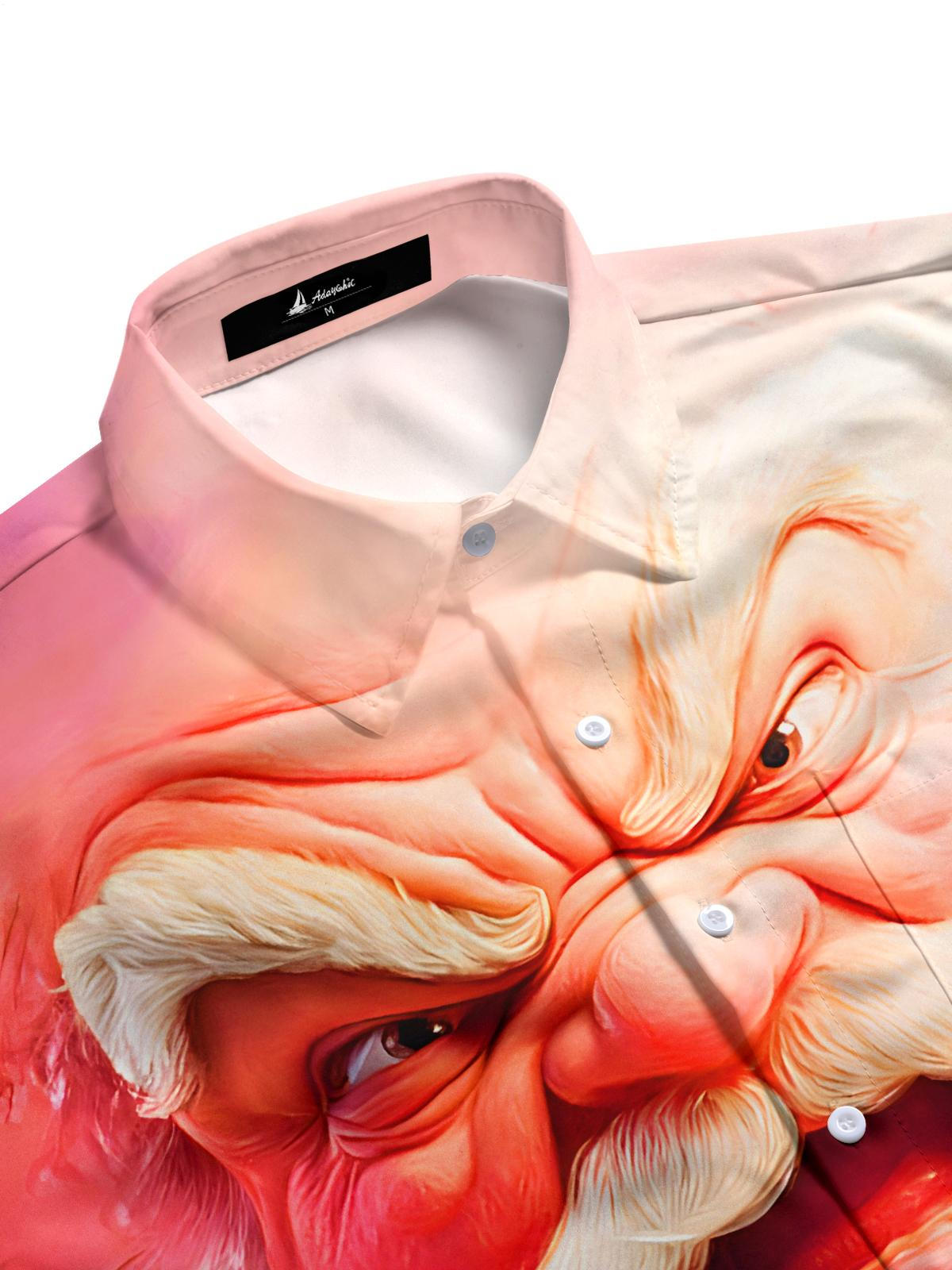 Funny Angry Santa Claus Xmas Men's Pocket Short Sleeve Shirts