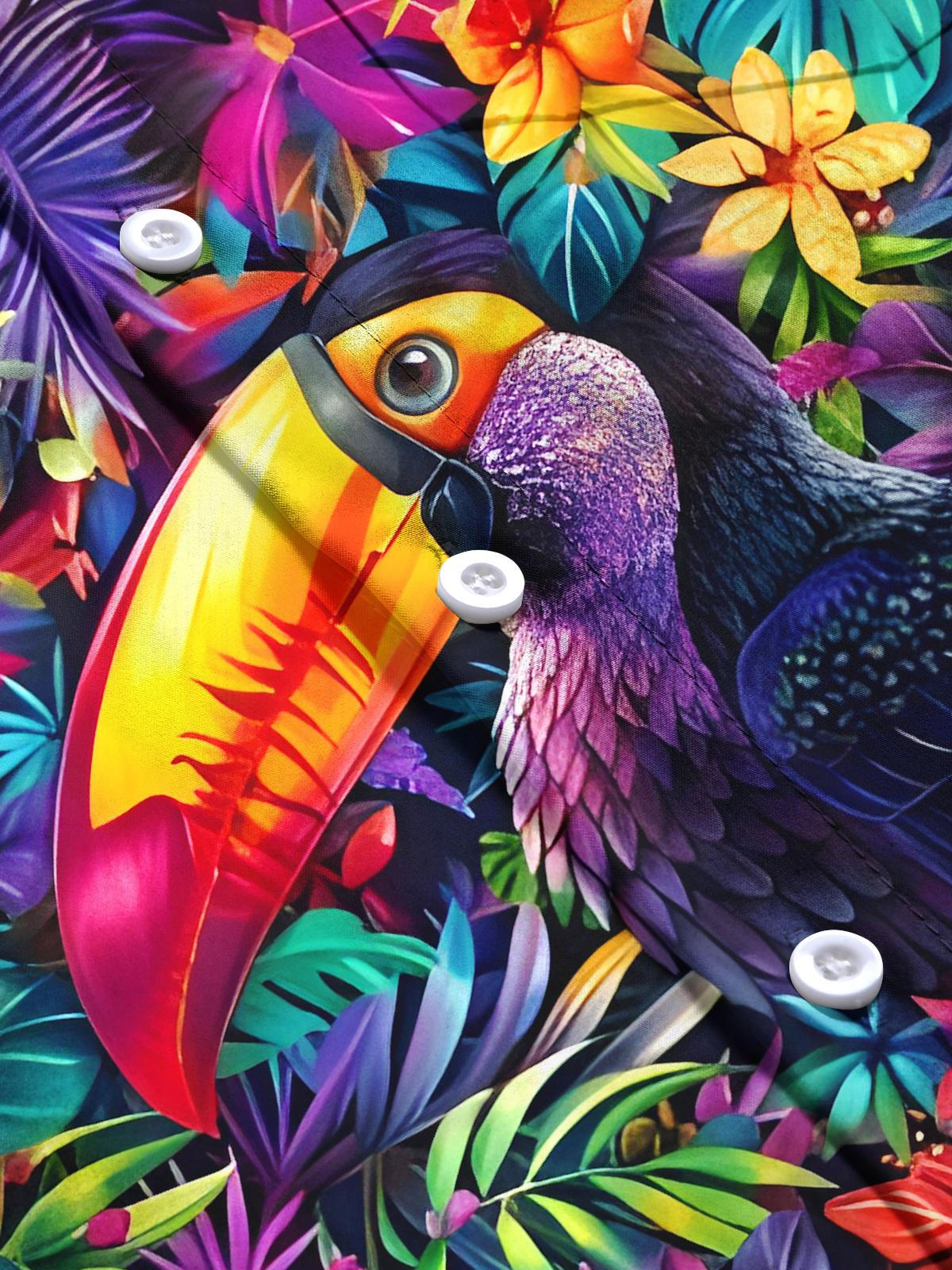 Hawaiian Parrot Men's Pocket Short Sleeve Shirts