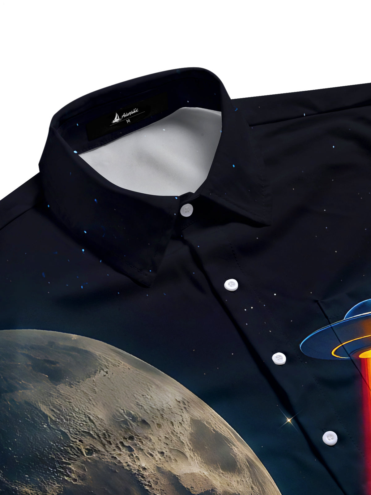 Space Rocket Spaceship Print Men's Pocket Short Sleeve Shirts