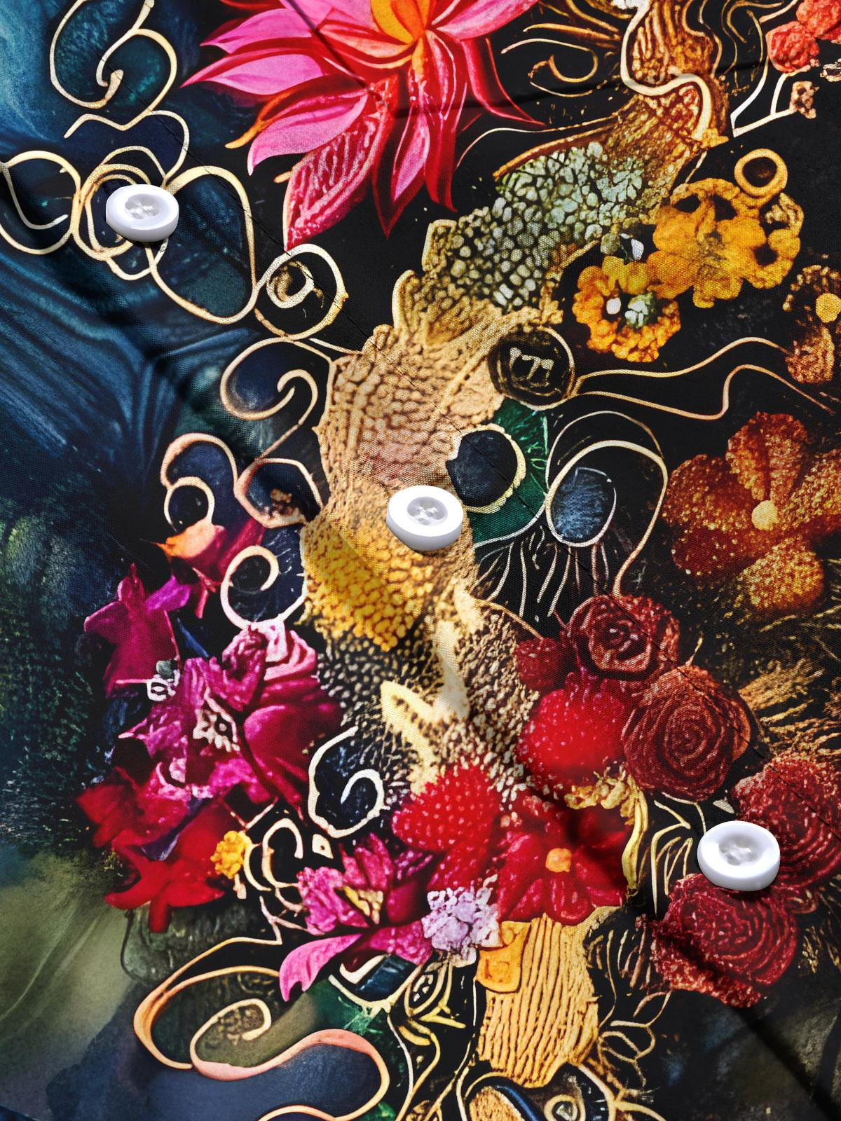 Floral Men's Pocket Short Sleeve Shirts