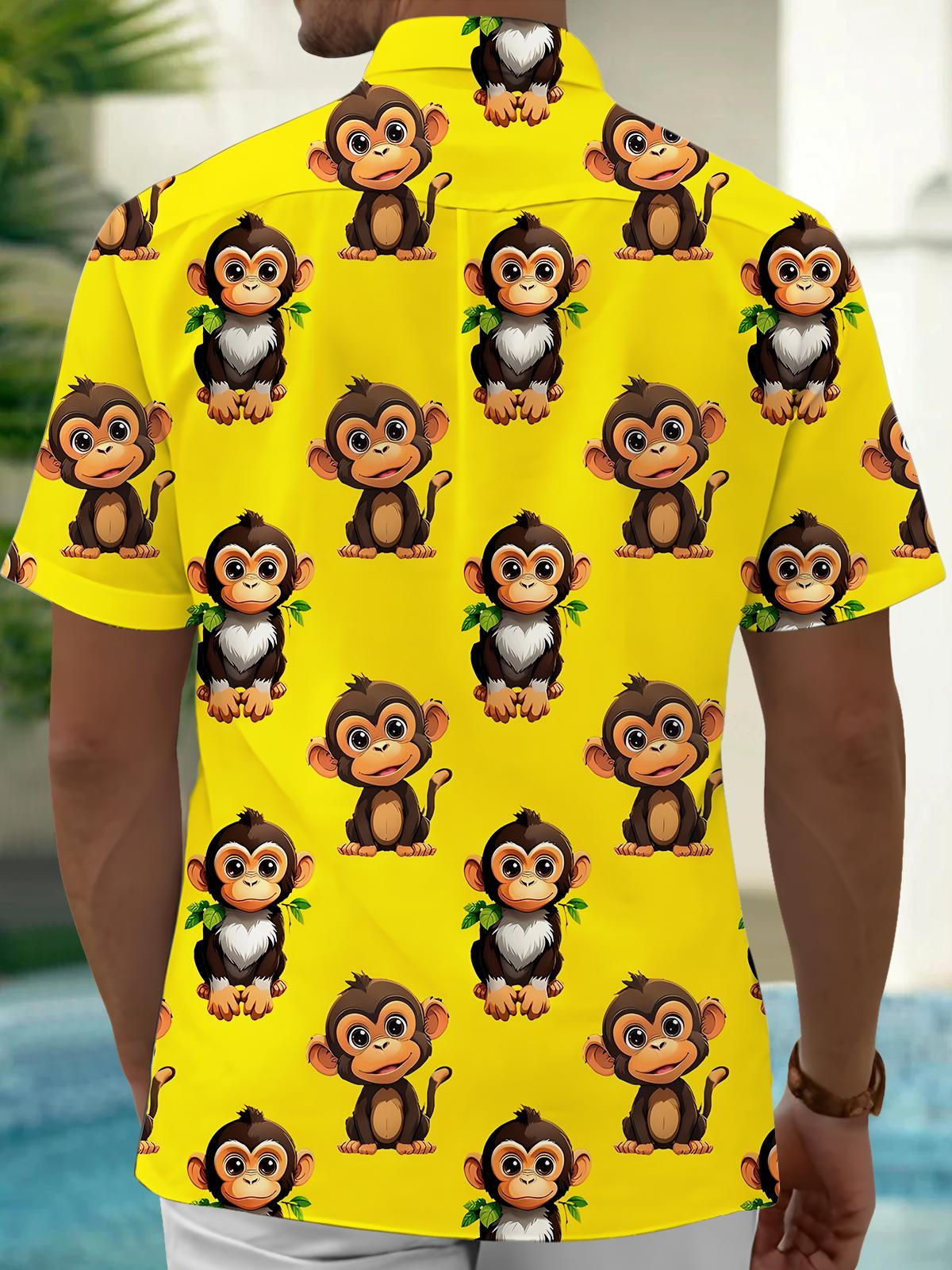 Monkey Men's Pocket Short Sleeve Shirts