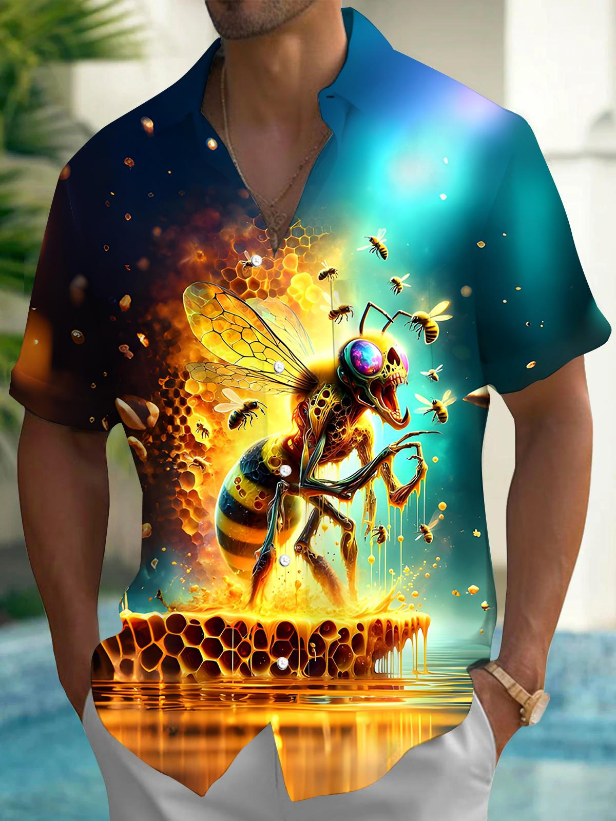 Bee Men's Pocket Short Sleeve Shirts