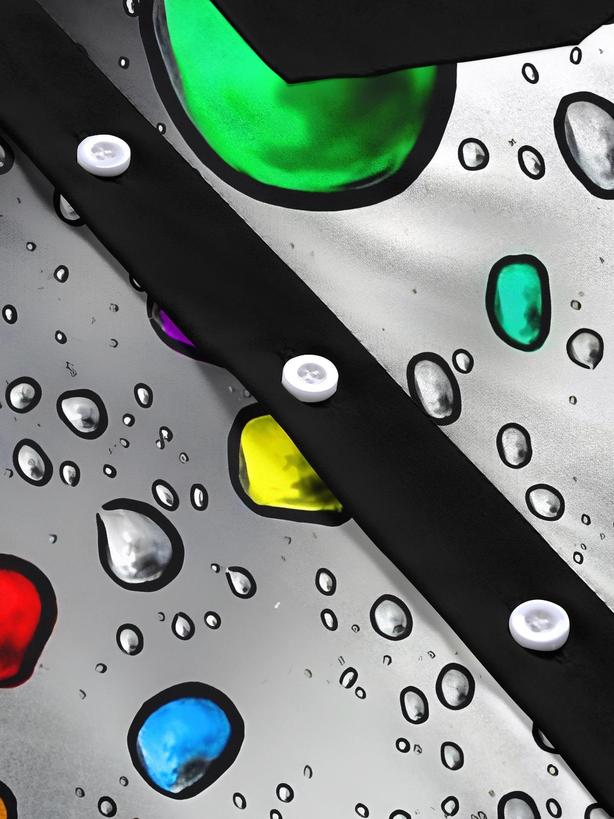 Water Drop Men's Pocket Short Sleeve Shirts