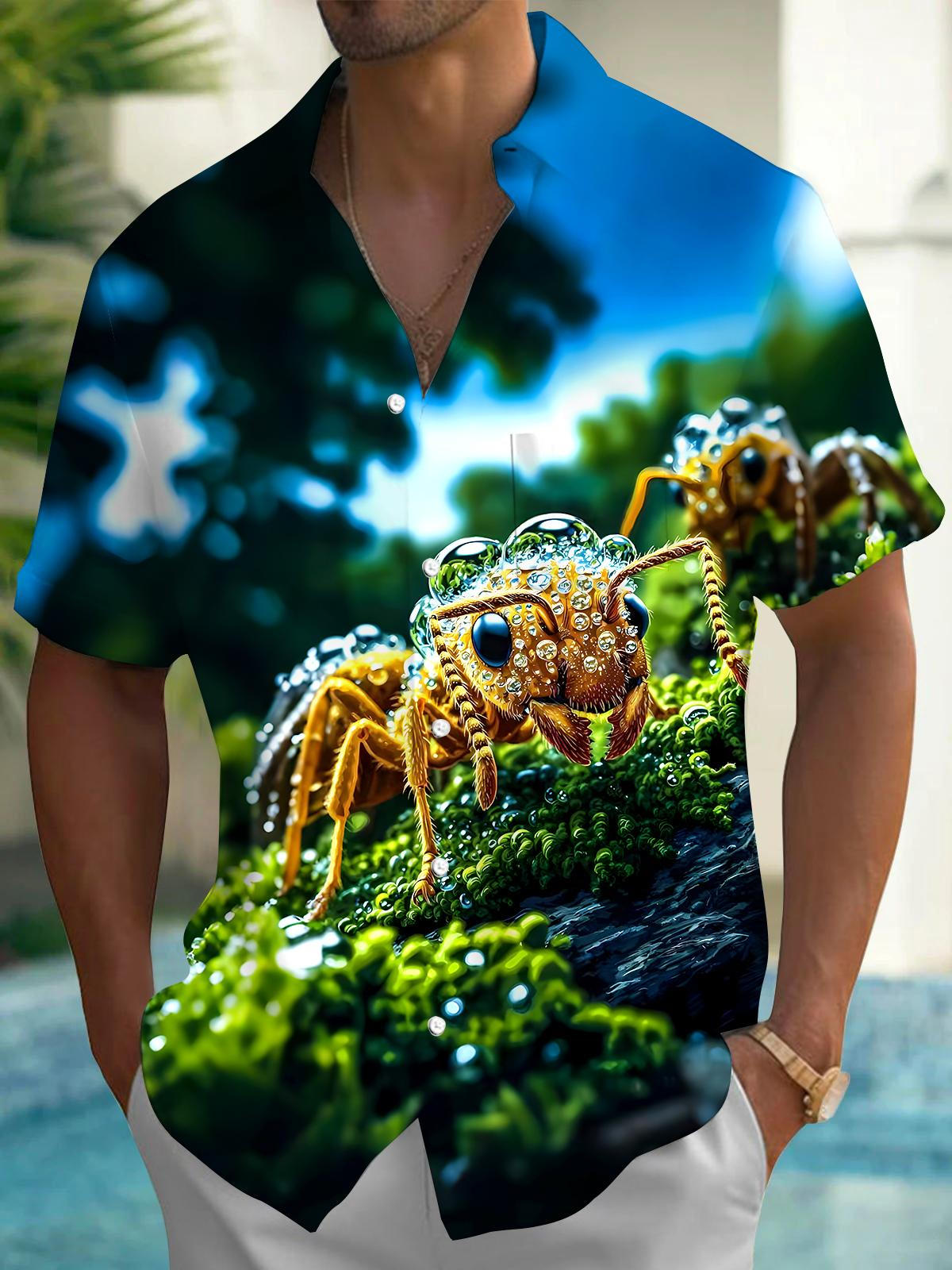 Insect Men's Pocket Short Sleeve Shirts