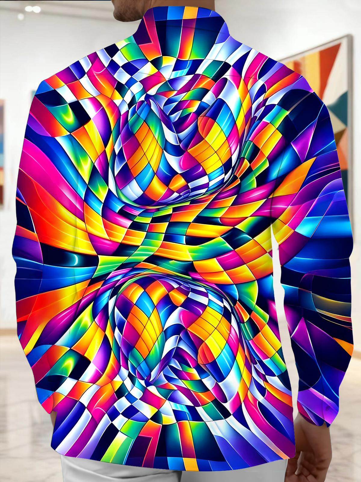 Geometry Men's Pocket Long Sleeve Shirts