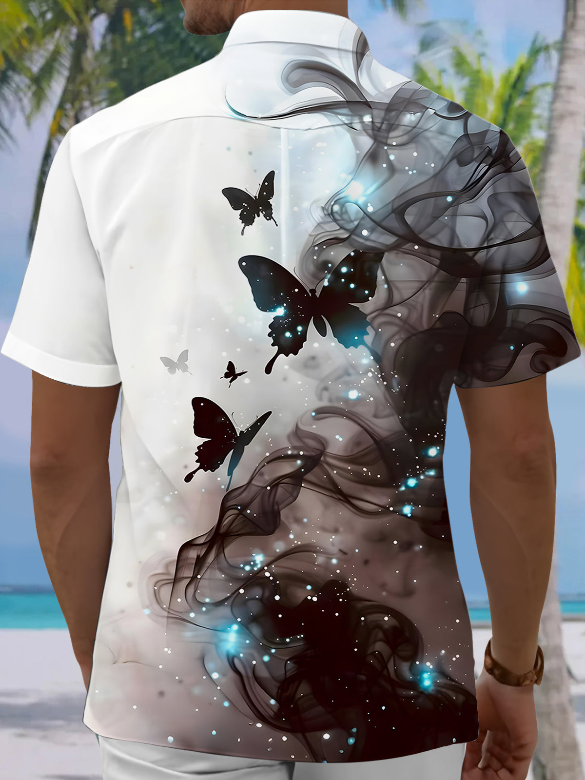 Abstract Butterfly Men's Pocket Short Sleeve Shirts