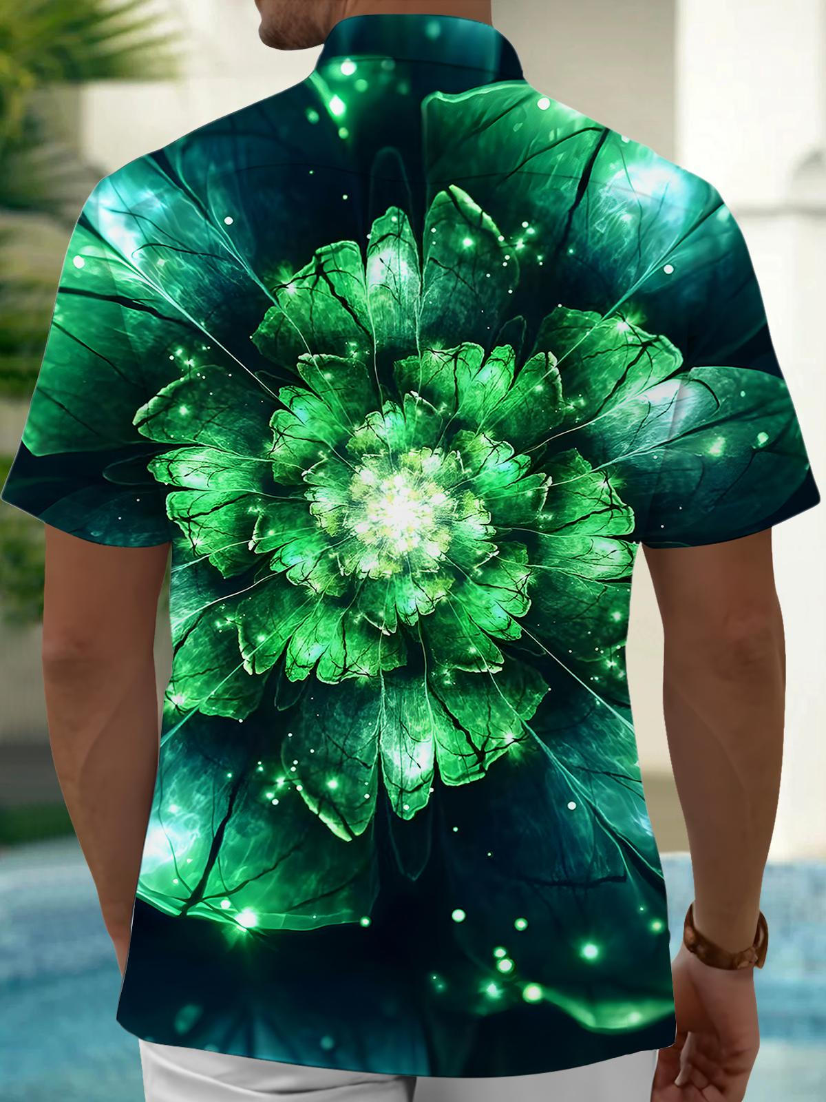 Floral Men's Pocket Short Sleeve Shirts