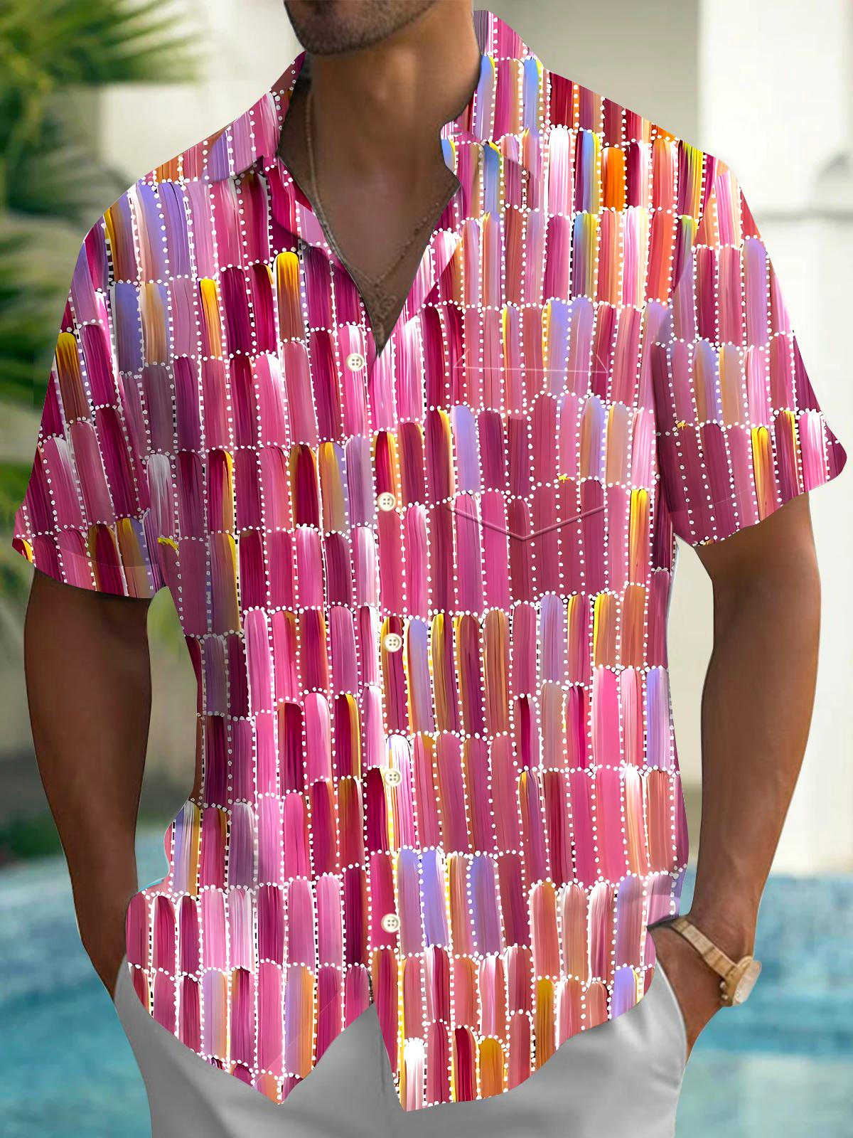 Geometry Men's Pocket Short Sleeve Shirts