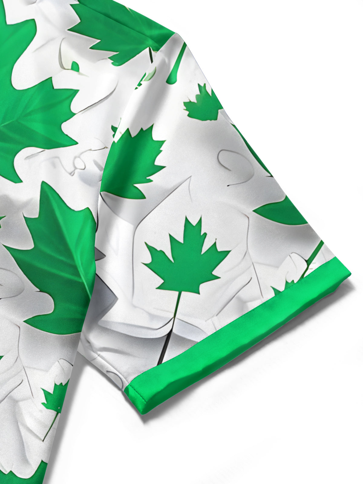 Leaf Print Men's Pocket Short Sleeve Shirts