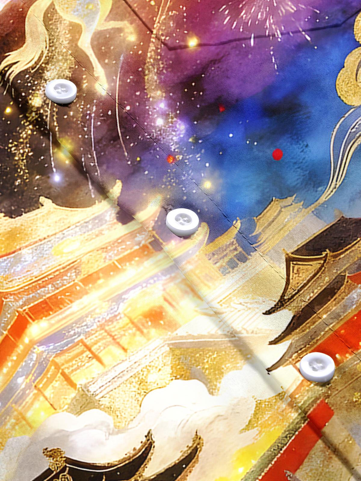 Tian'anmen Men's Pocket Short Sleeve Shirts